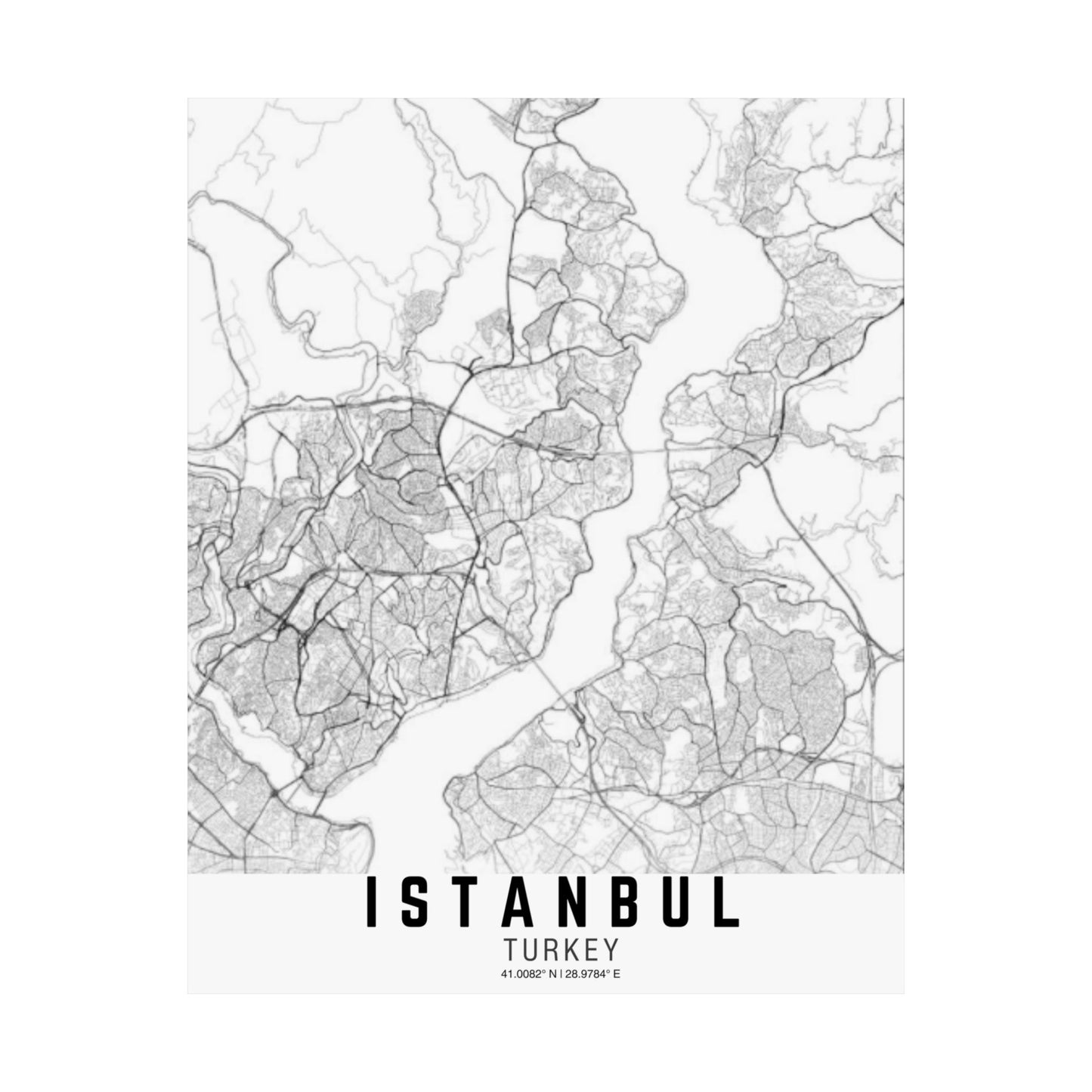 Istanbul - Turkey Map Satin Poster