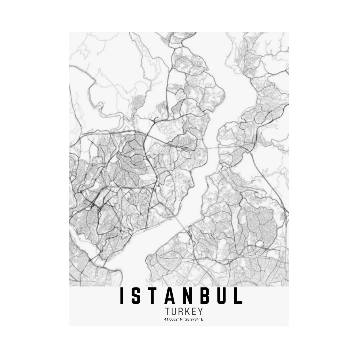 Istanbul - Turkey Map Satin Poster