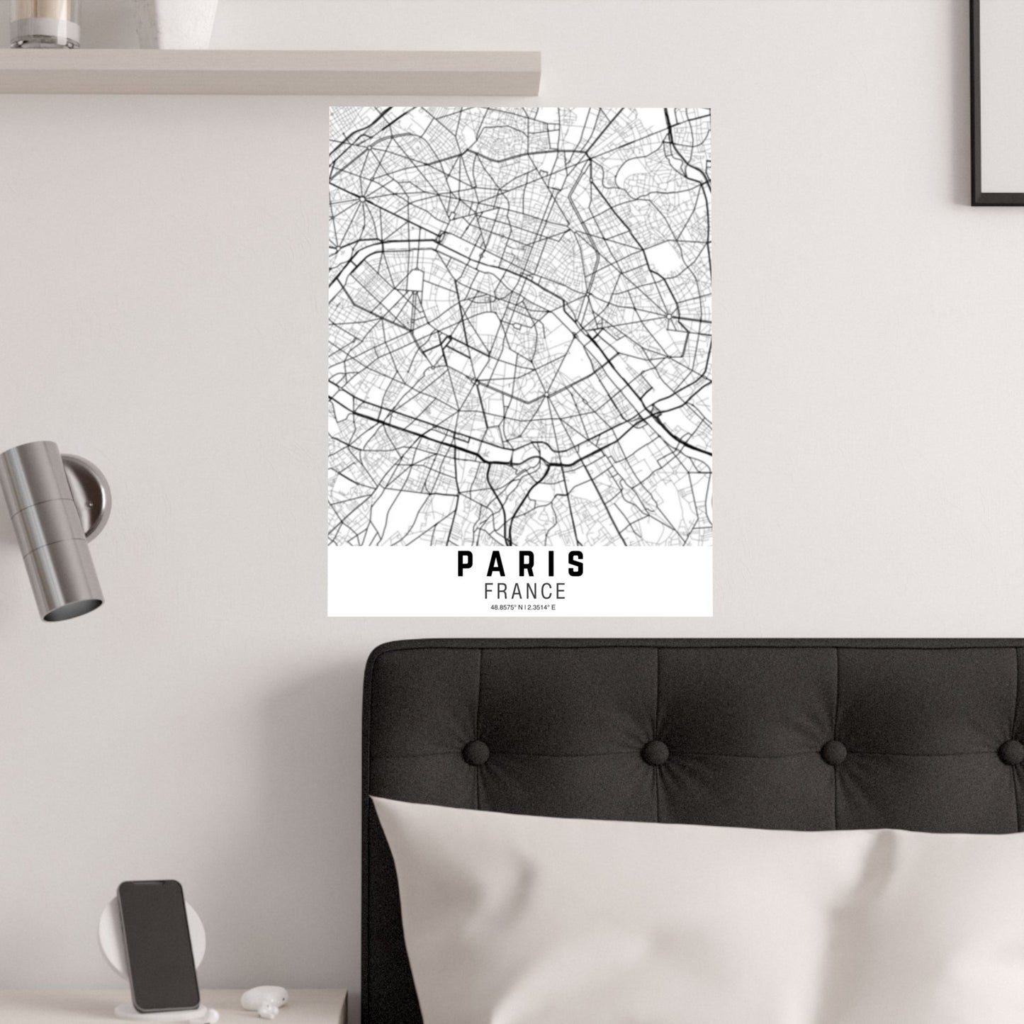 Paris - France Map Satin Poster