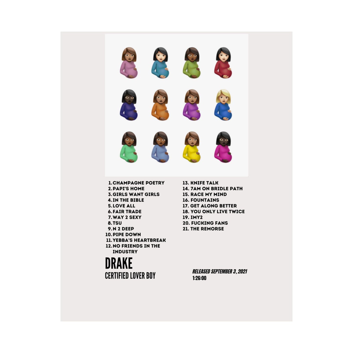 Drake Satin Poster - Certified Lover Boy Album