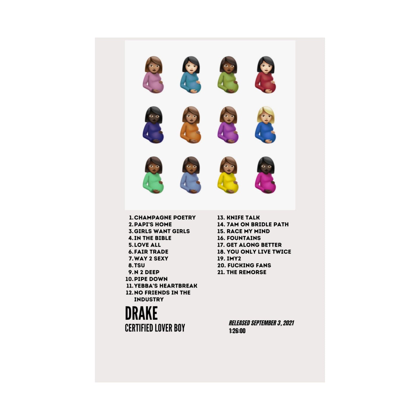 Drake Satin Poster - Certified Lover Boy Album