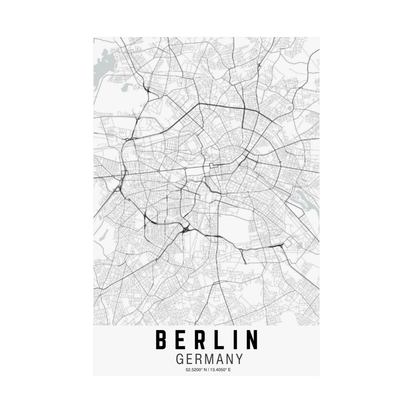 Berlin - Germany Map Satin Poster