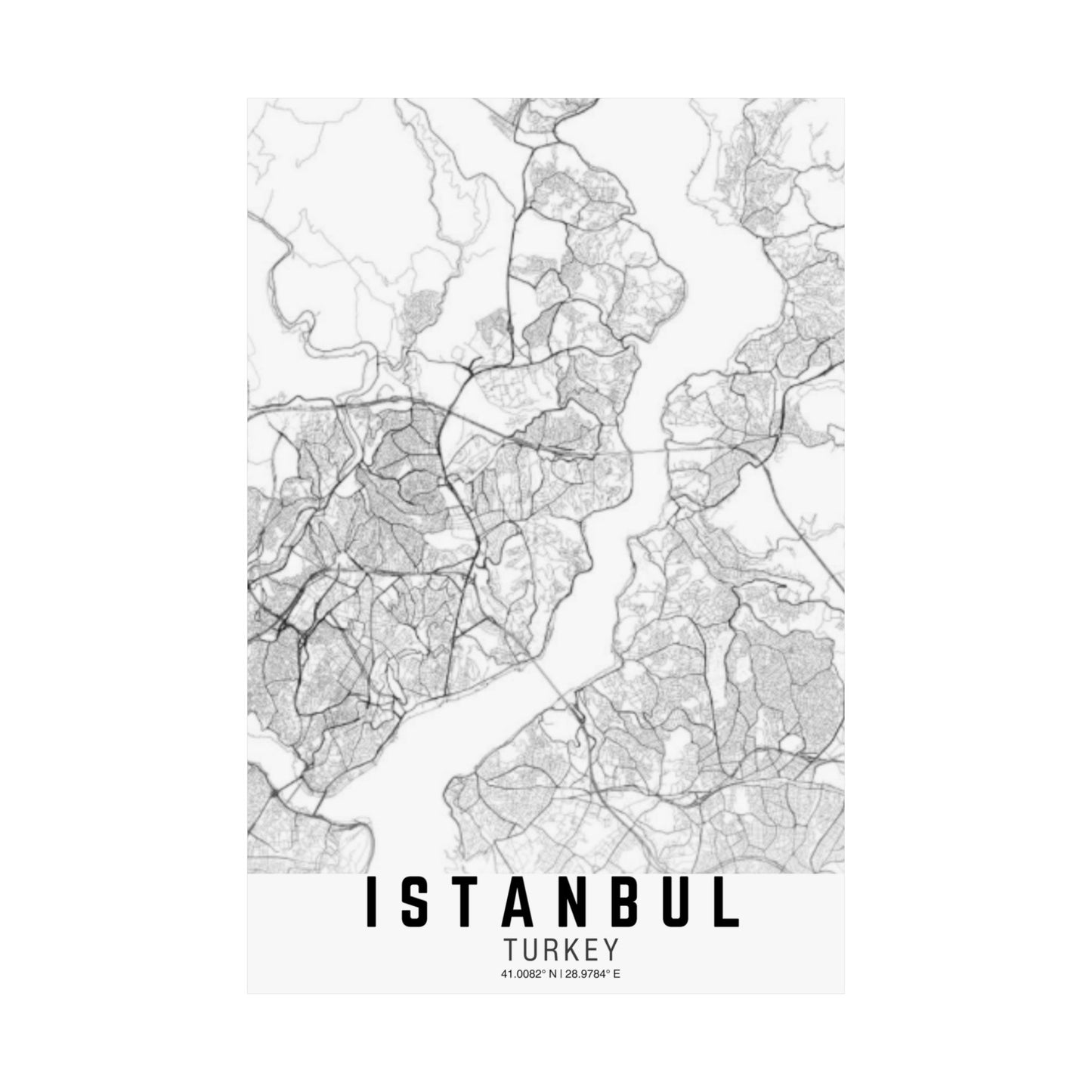 Istanbul - Turkey Map Satin Poster
