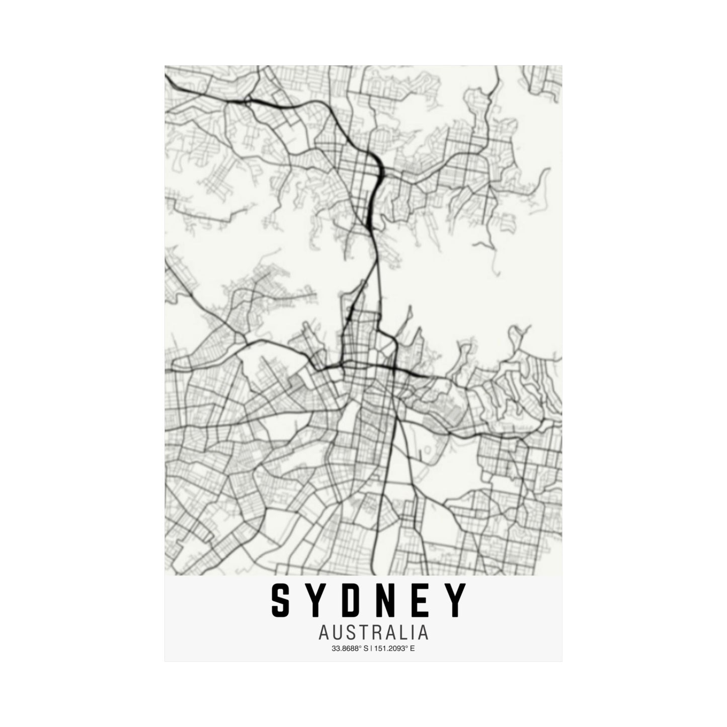 Sydney - Australia Map Satin Poster