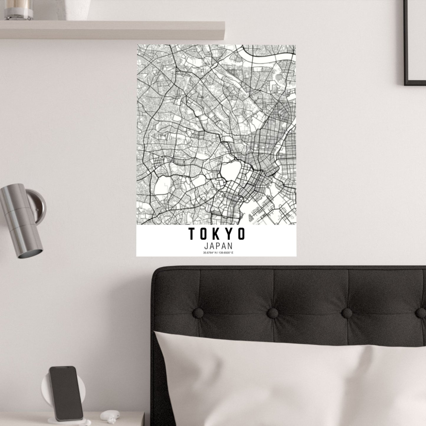 Tokyo - Japan Map Satin Poster