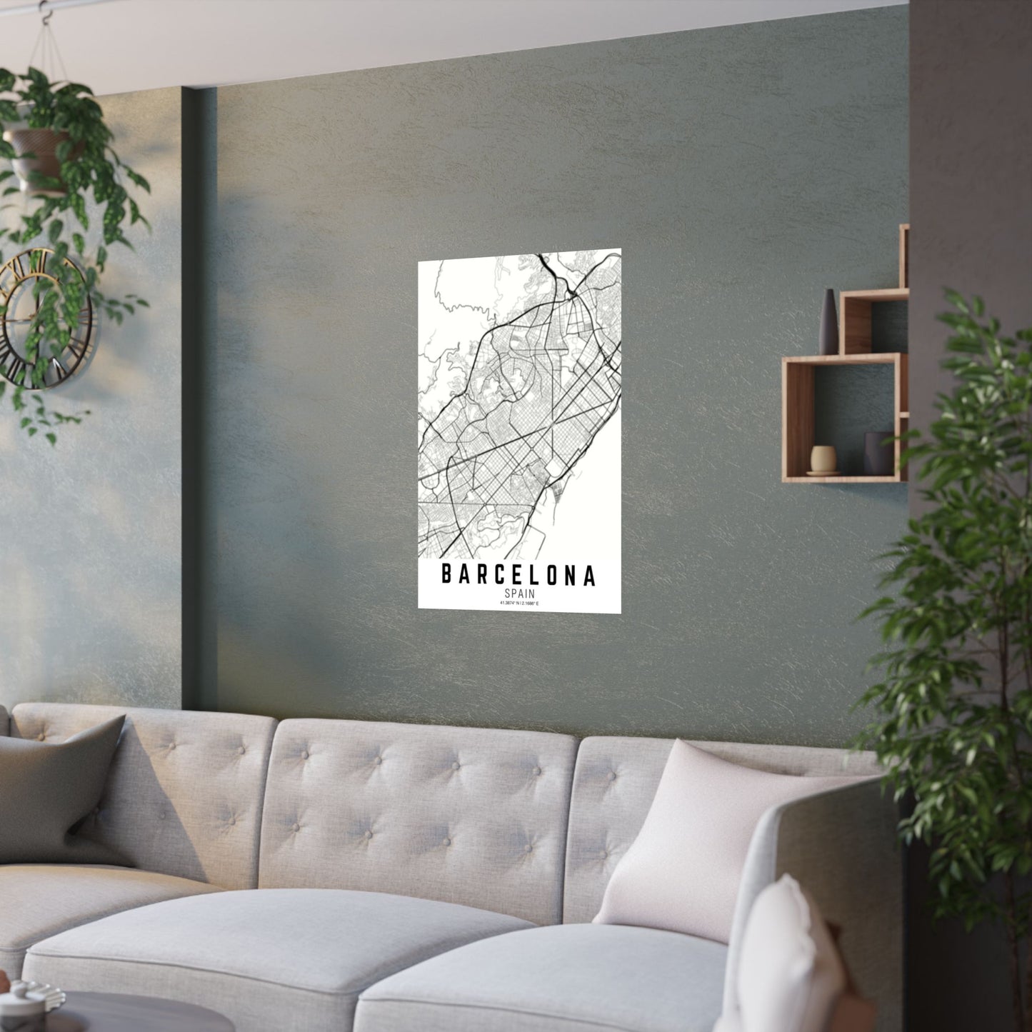 Barcelona - Spain Map Satin Poster