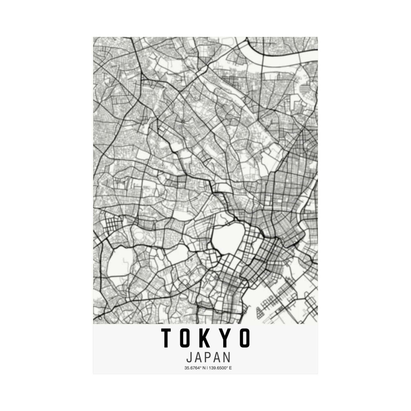 Tokyo - Japan Map Satin Poster