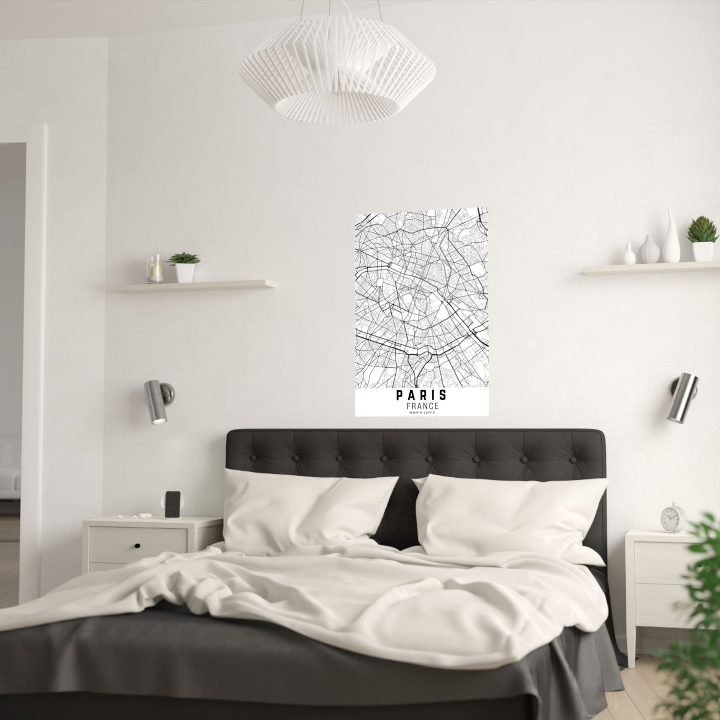 Paris - France Map Satin Poster