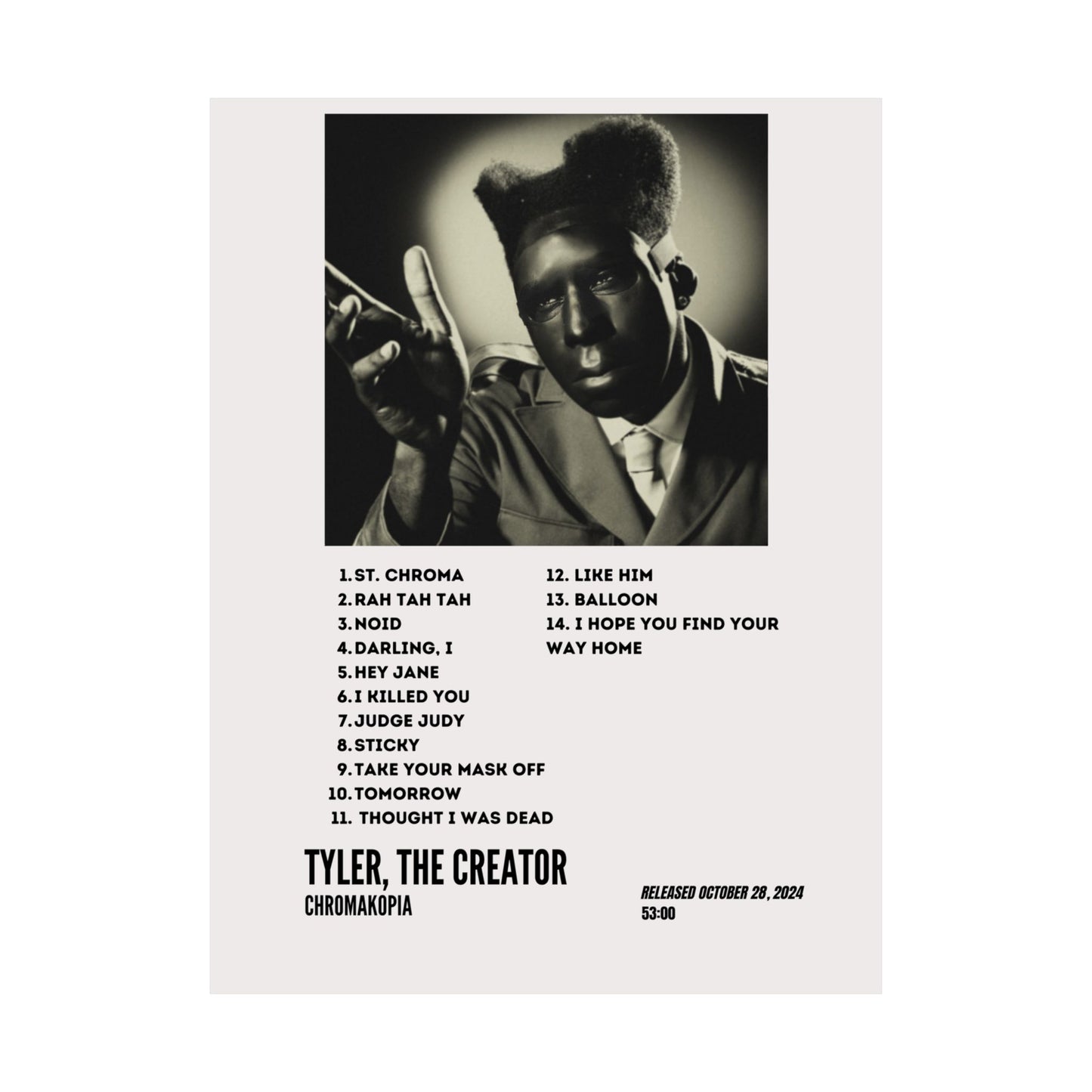 Tyler, The Creator Satin Poster - Chromakopia Album
