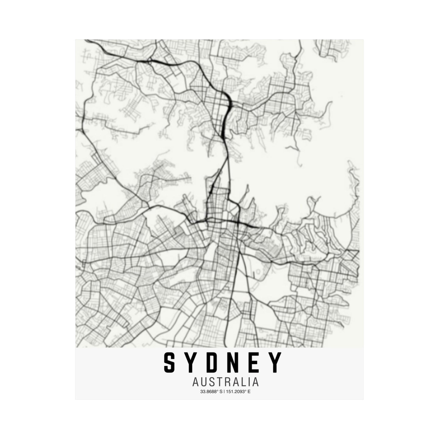Sydney - Australia Map Satin Poster