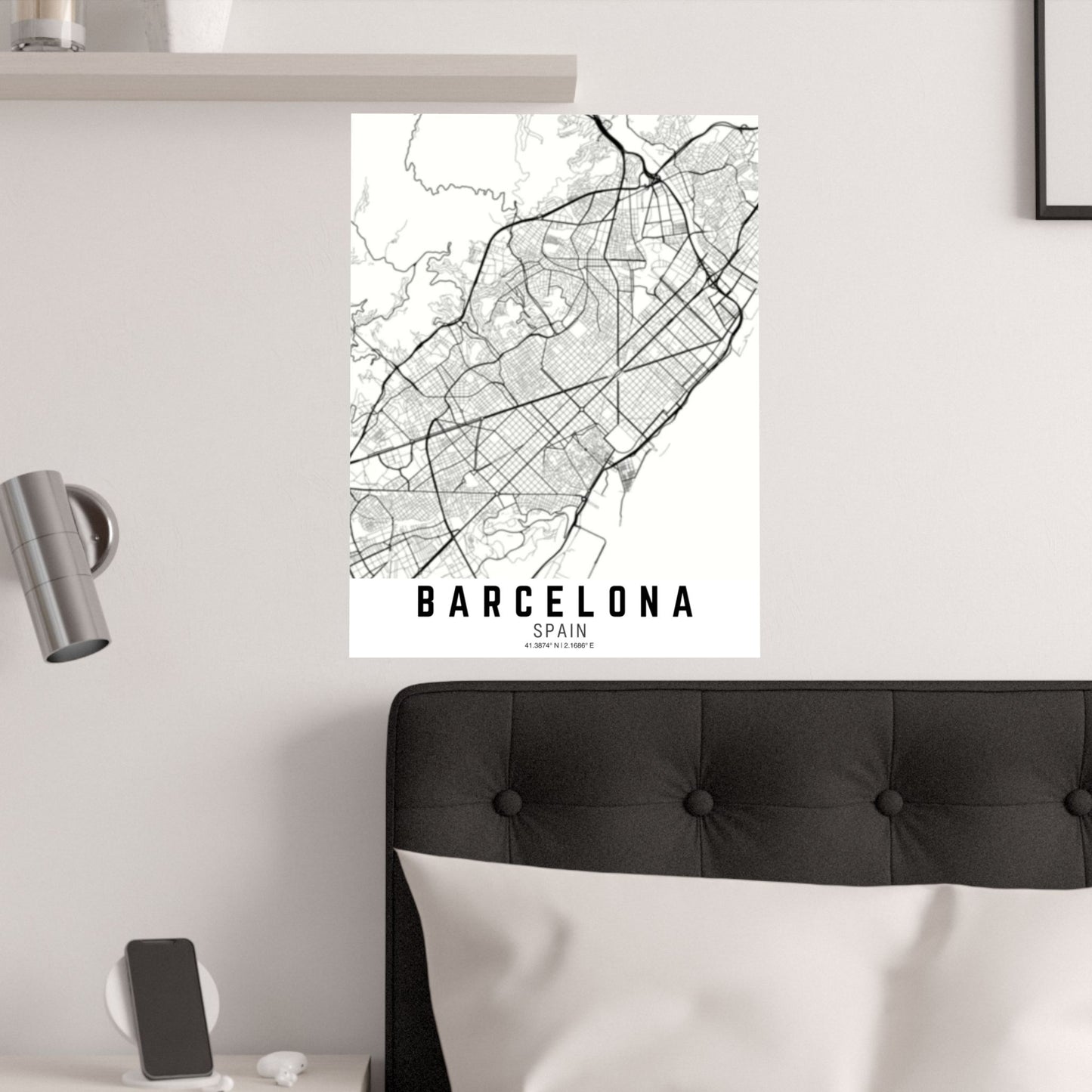 Barcelona - Spain Map Satin Poster