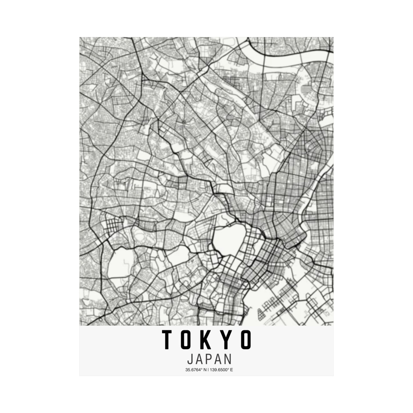 Tokyo - Japan Map Satin Poster