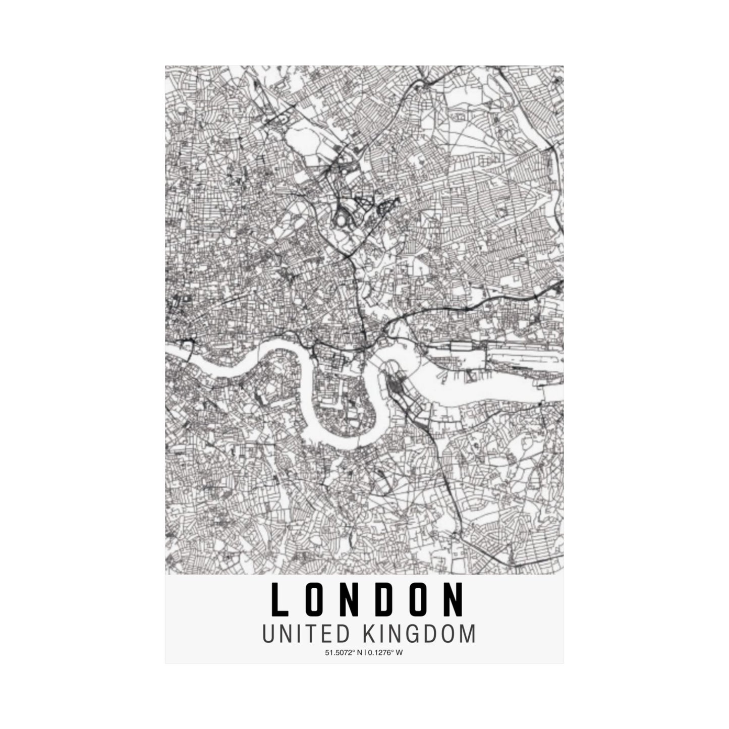 London - United Kingdom Map Satin Poster