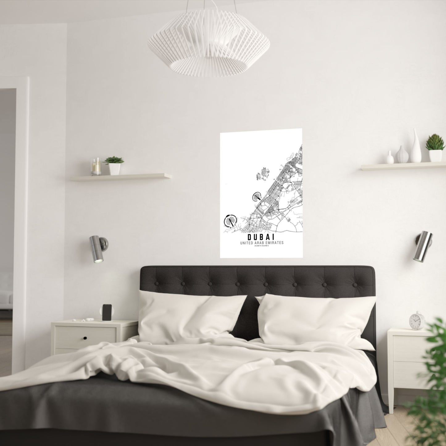 Dubai - United Arab Emirates Map Satin Poster