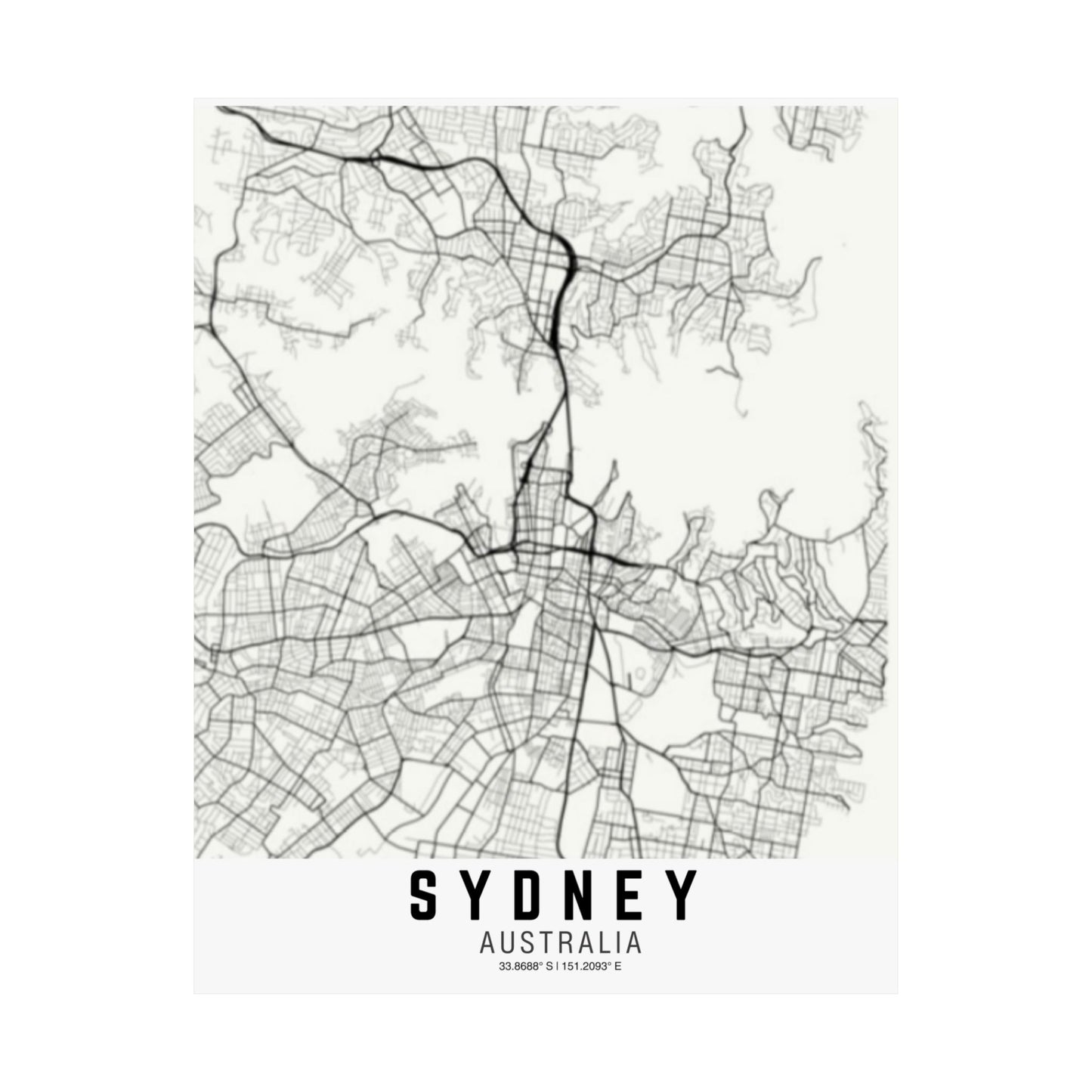 Sydney - Australia Map Satin Poster