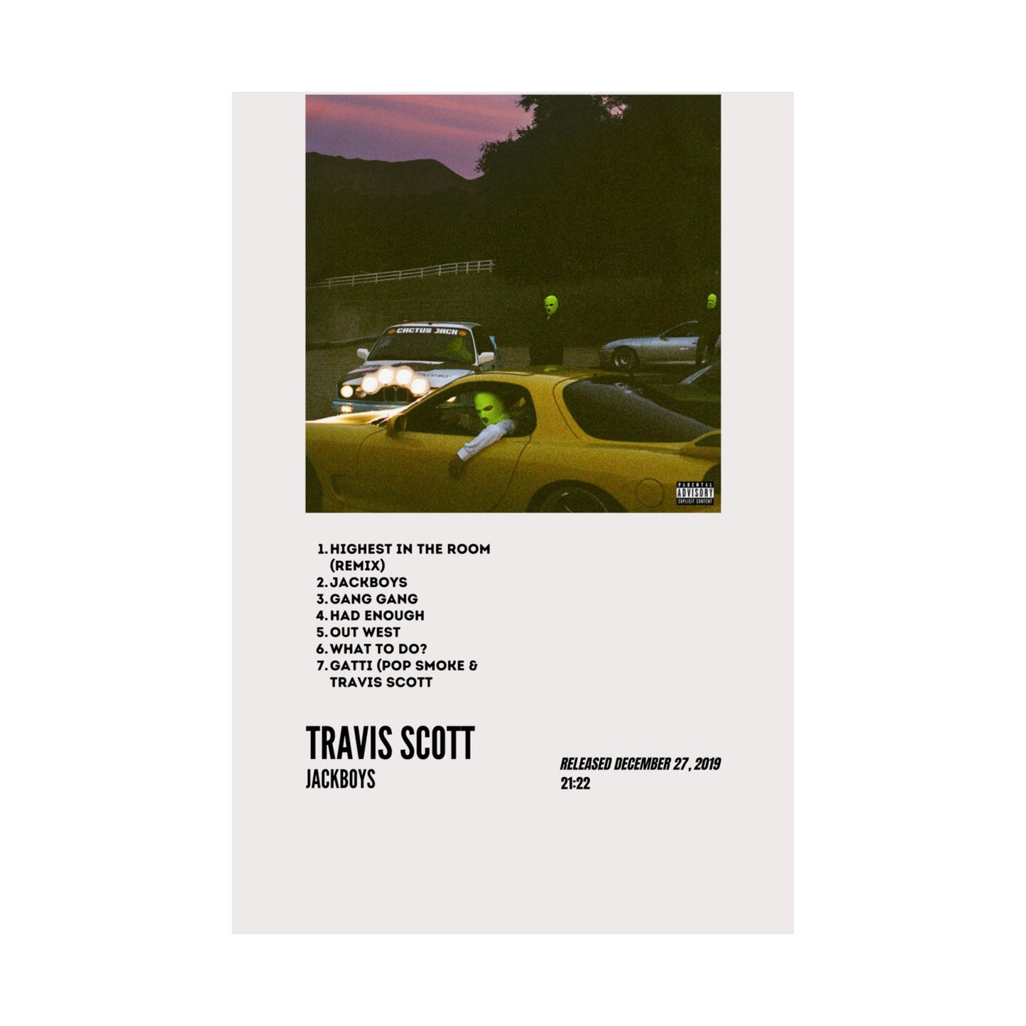 Travis Scott Satin Poster - Jackboys Album