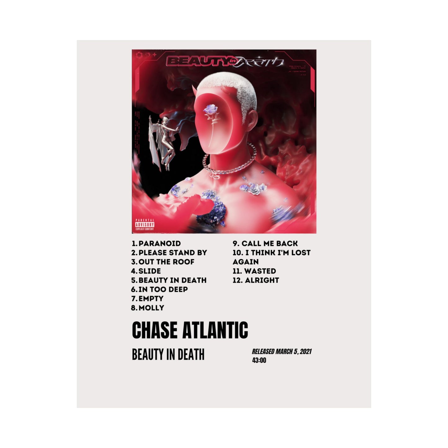Chase Atlantic Satin Poster - Beauty in Death Album