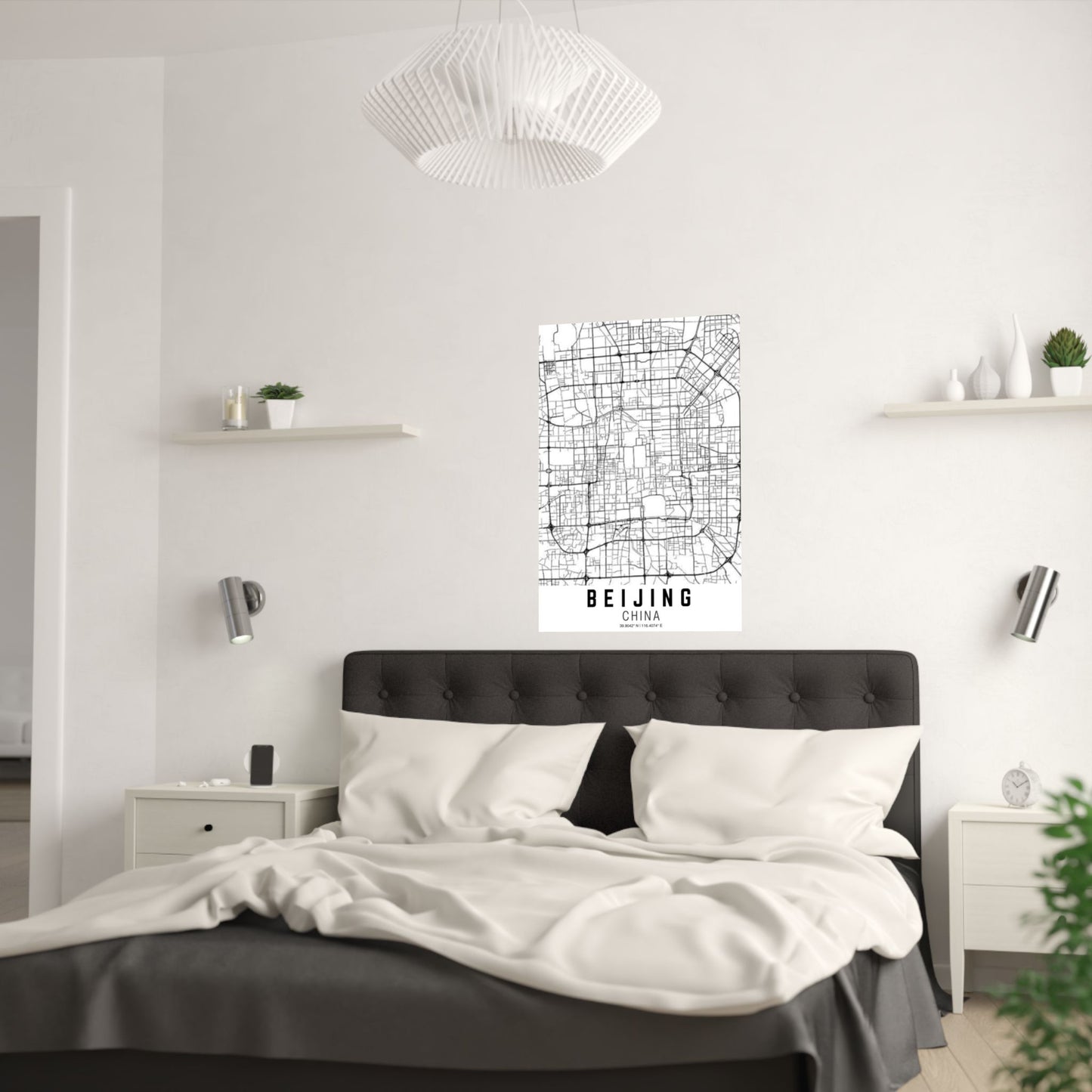 Beijing - China Map Satin Poster