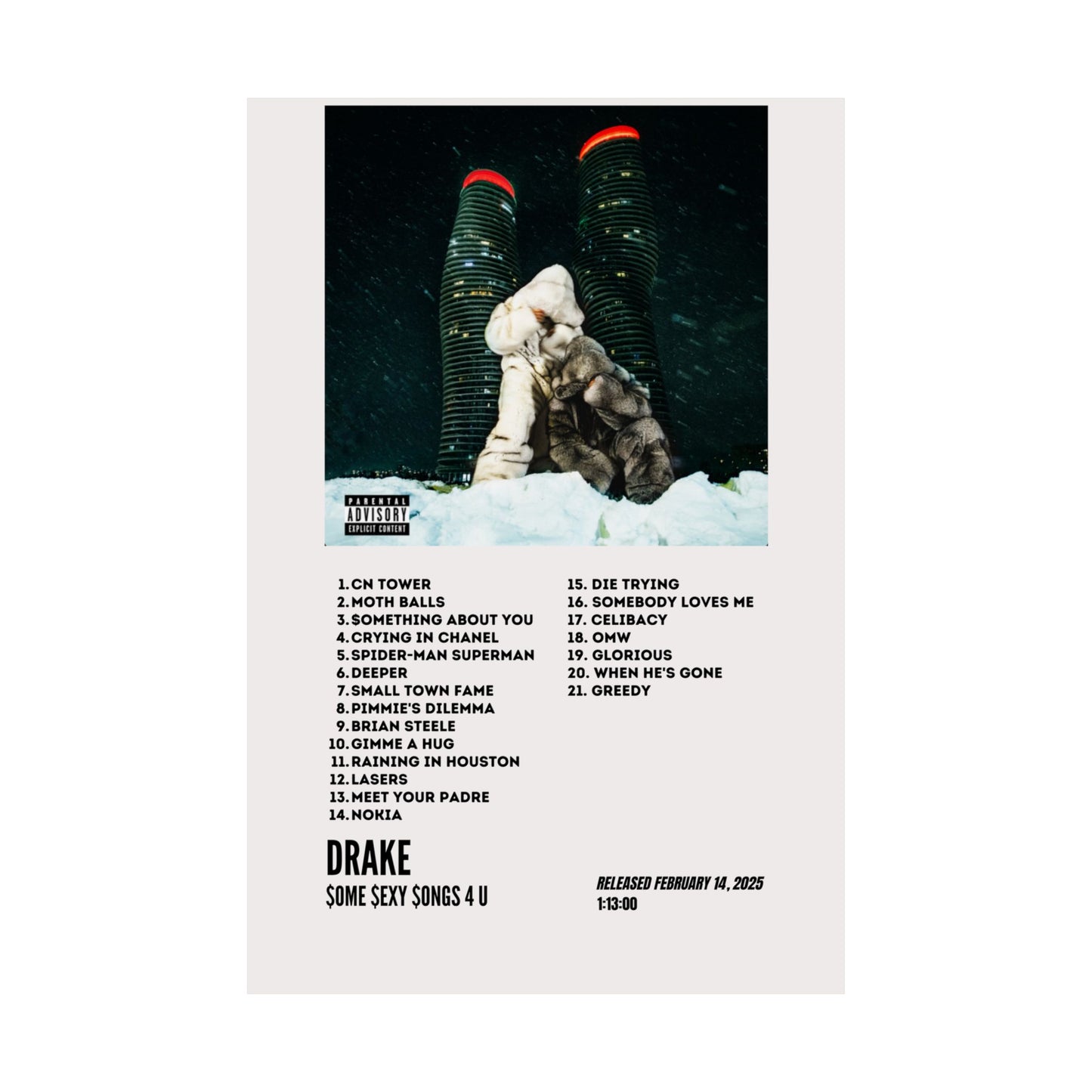 Drake Satin Poster - Some Sexy Songs 4 U Album