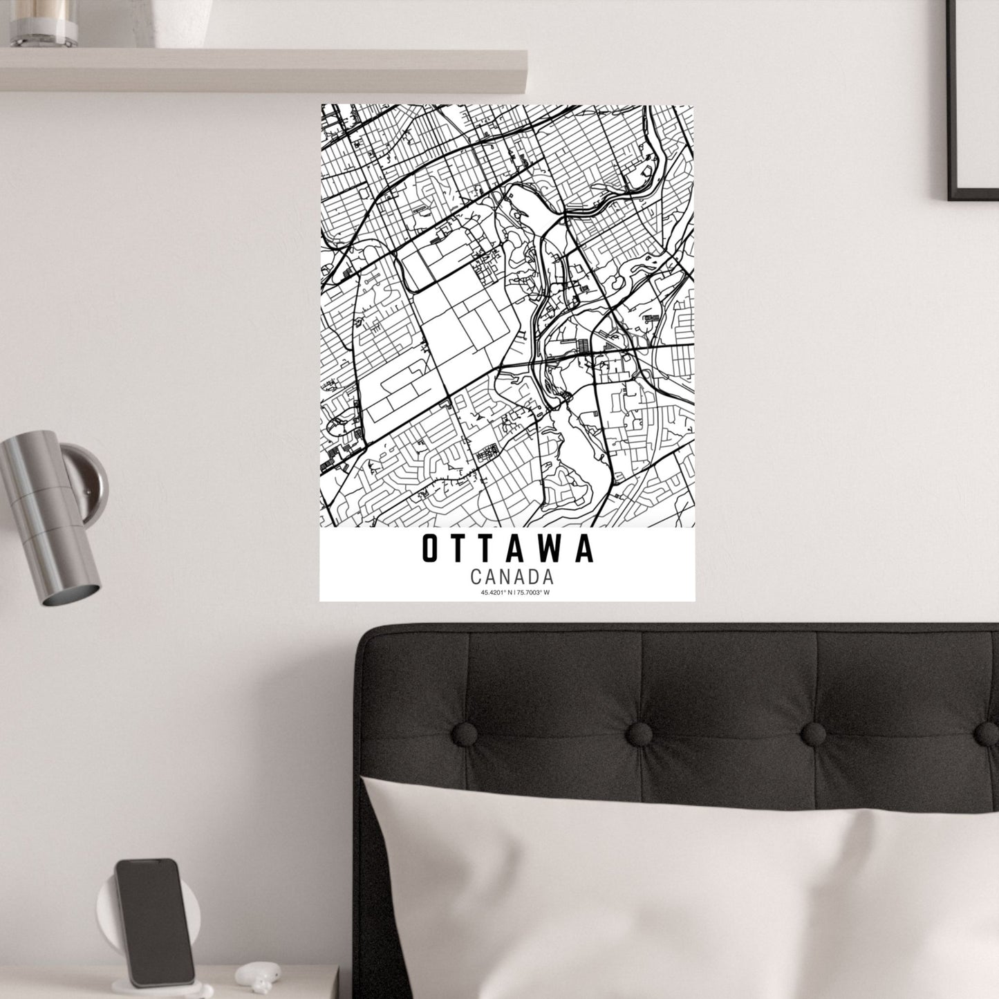 Ottawa - Canada Map Satin Poster