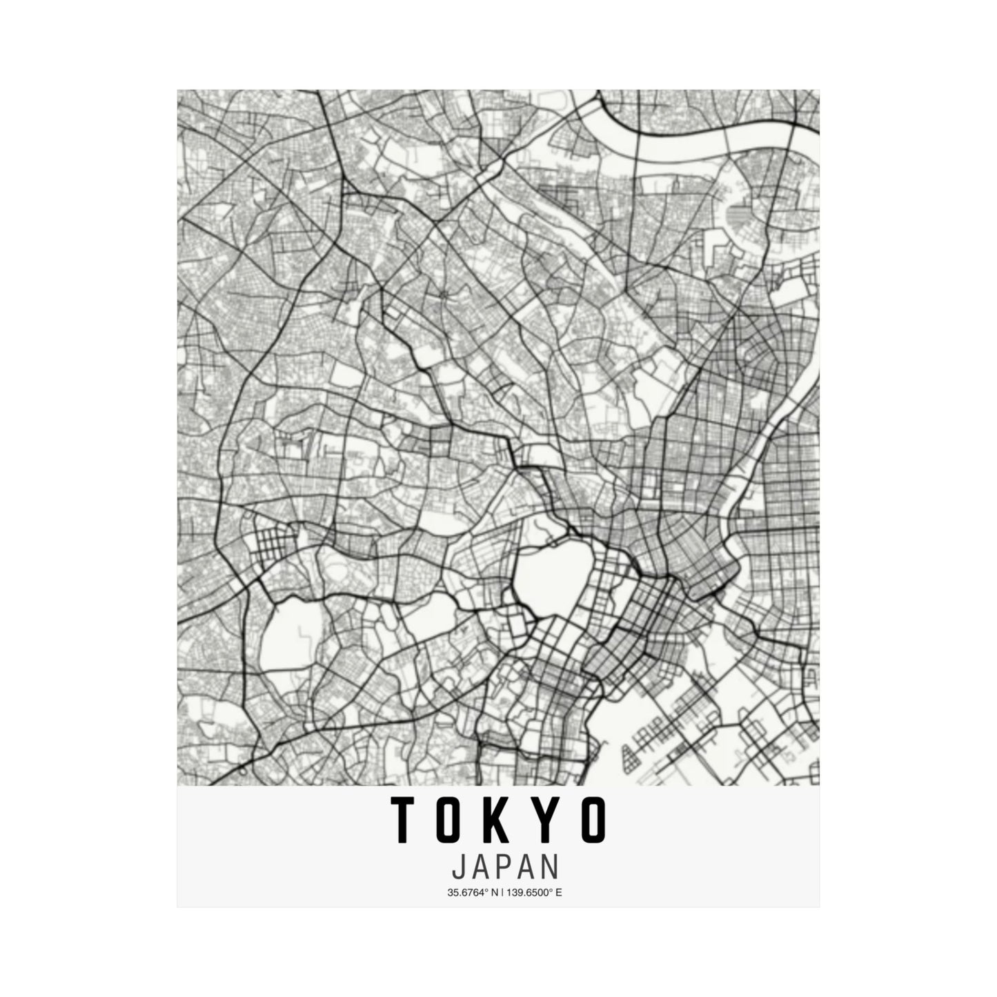 Tokyo - Japan Map Satin Poster