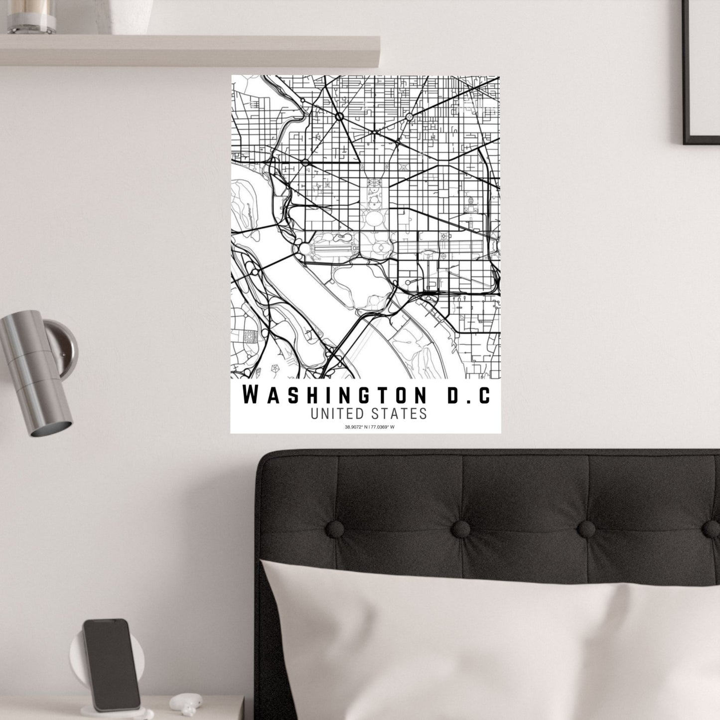 Washington D.C. - United States Map Satin Poster