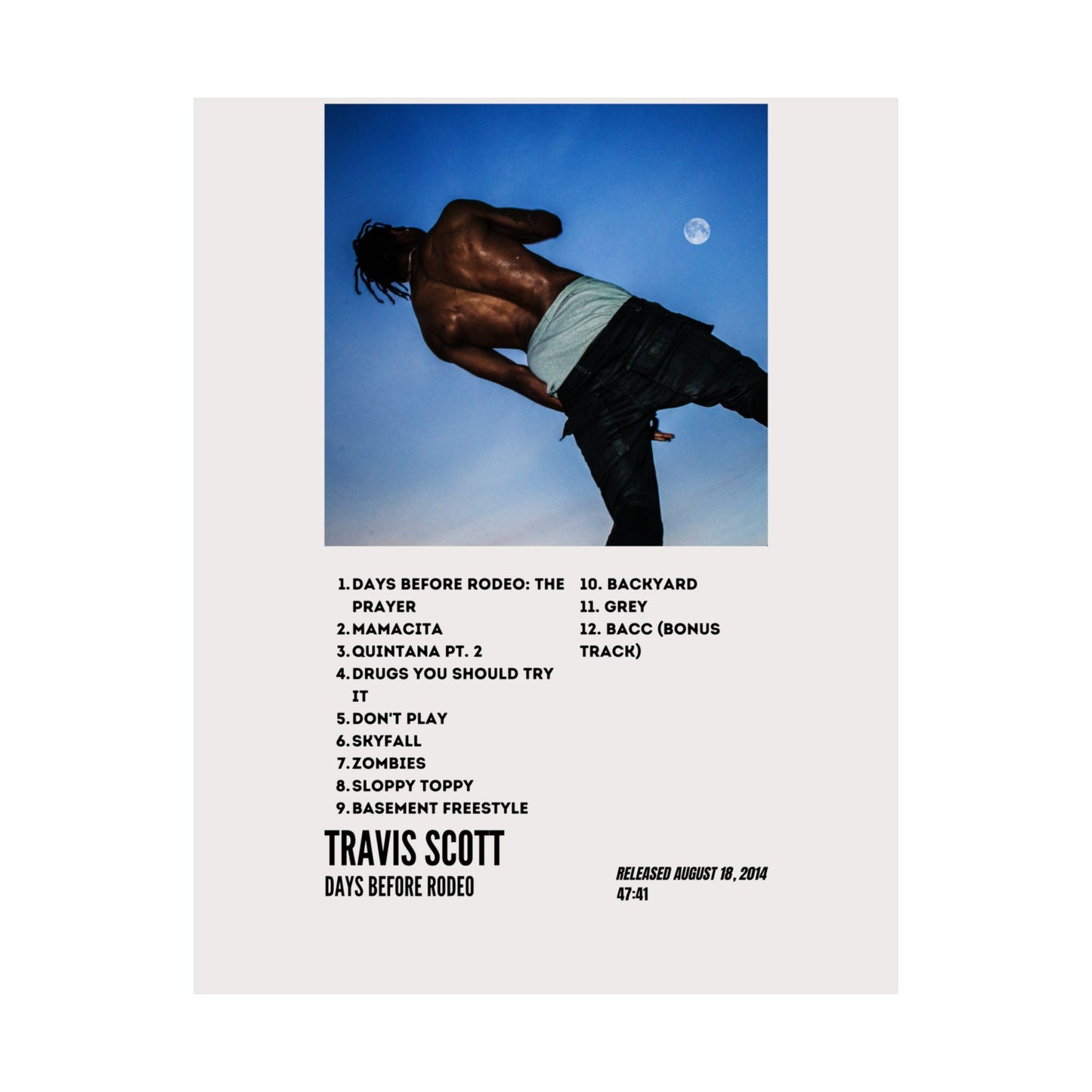 Travis Scott Satin Poster - Days Before Rodeo Album