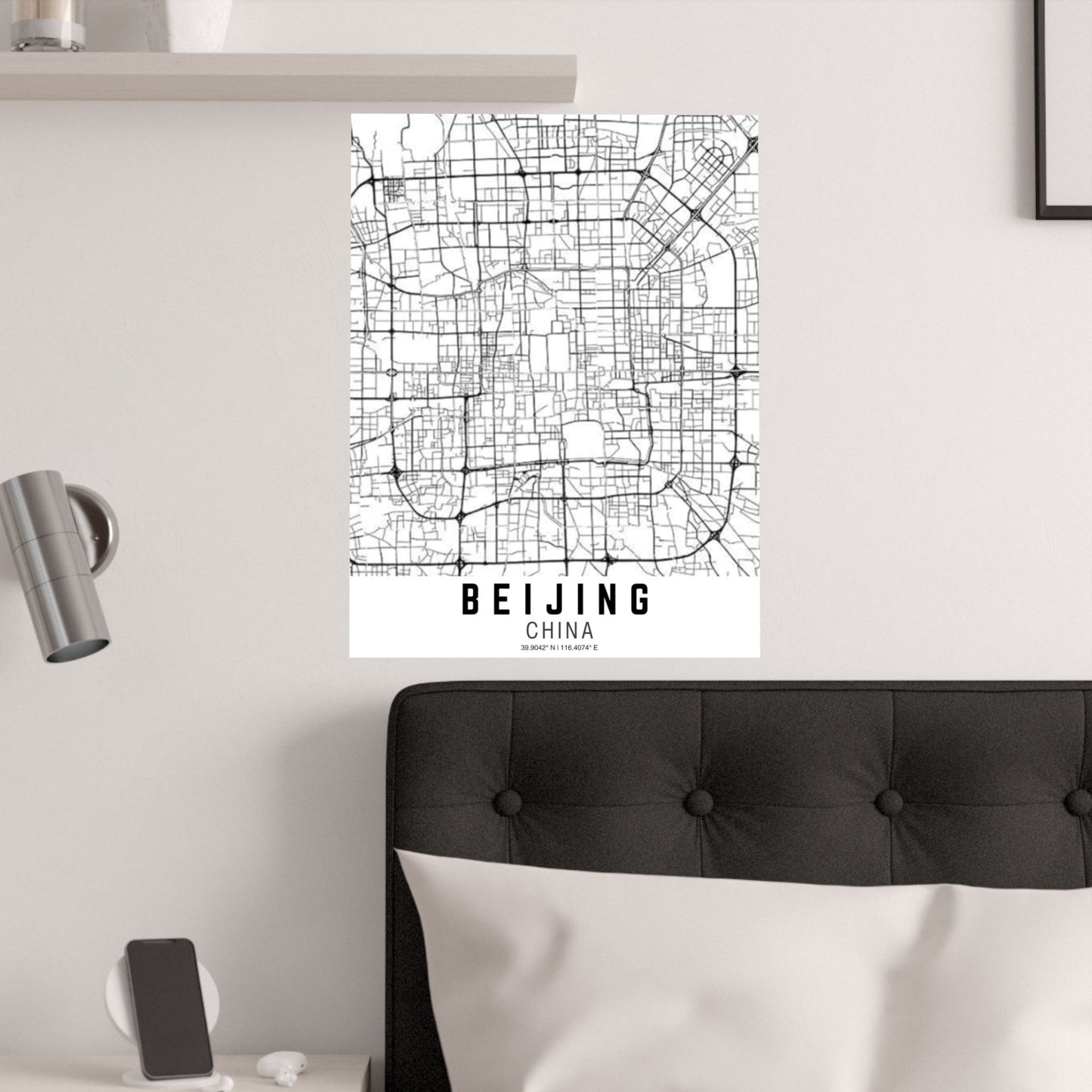 Beijing - China Map Satin Poster