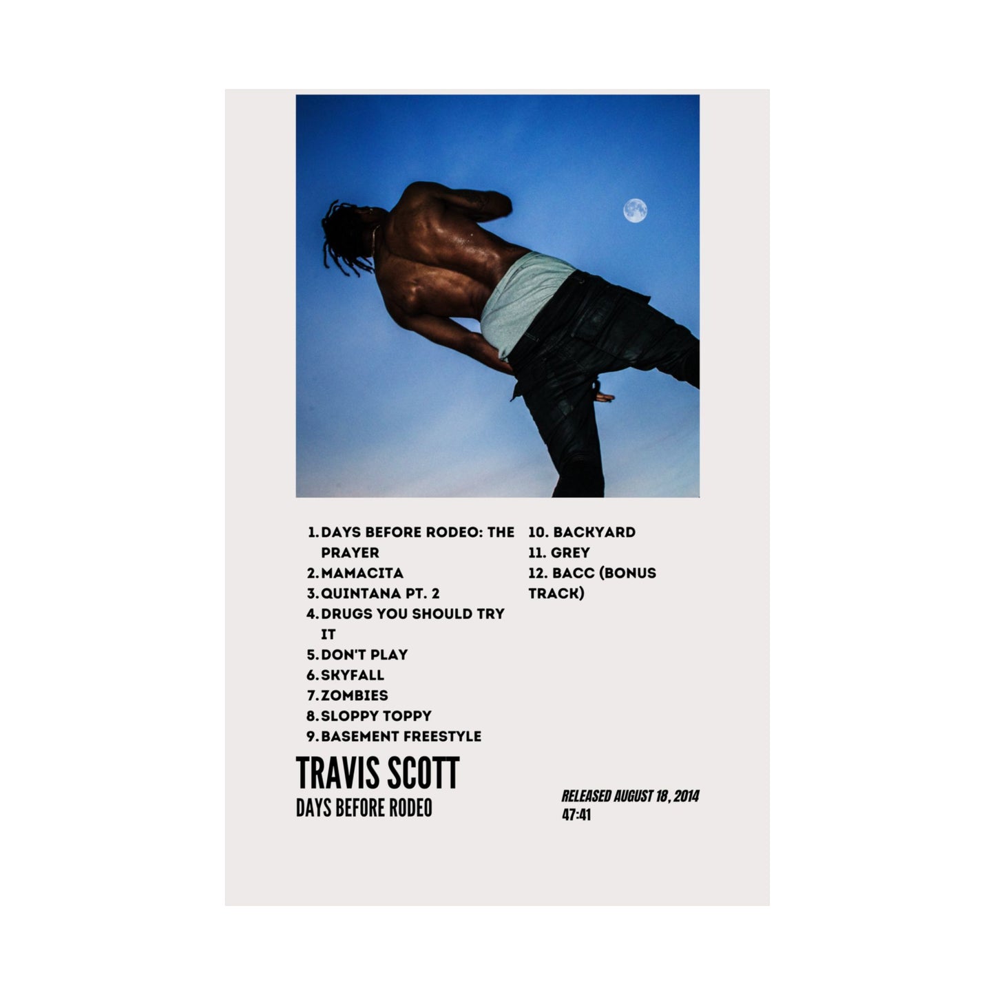 Travis Scott Satin Poster - Days Before Rodeo Album