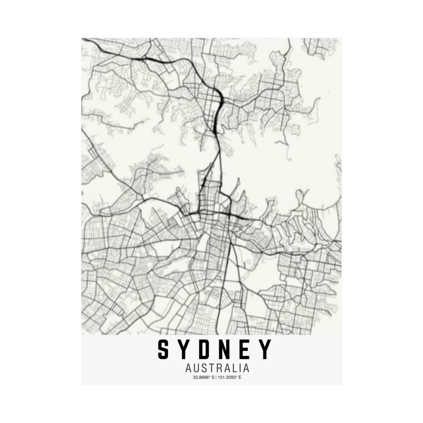 Sydney - Australia Map Satin Poster