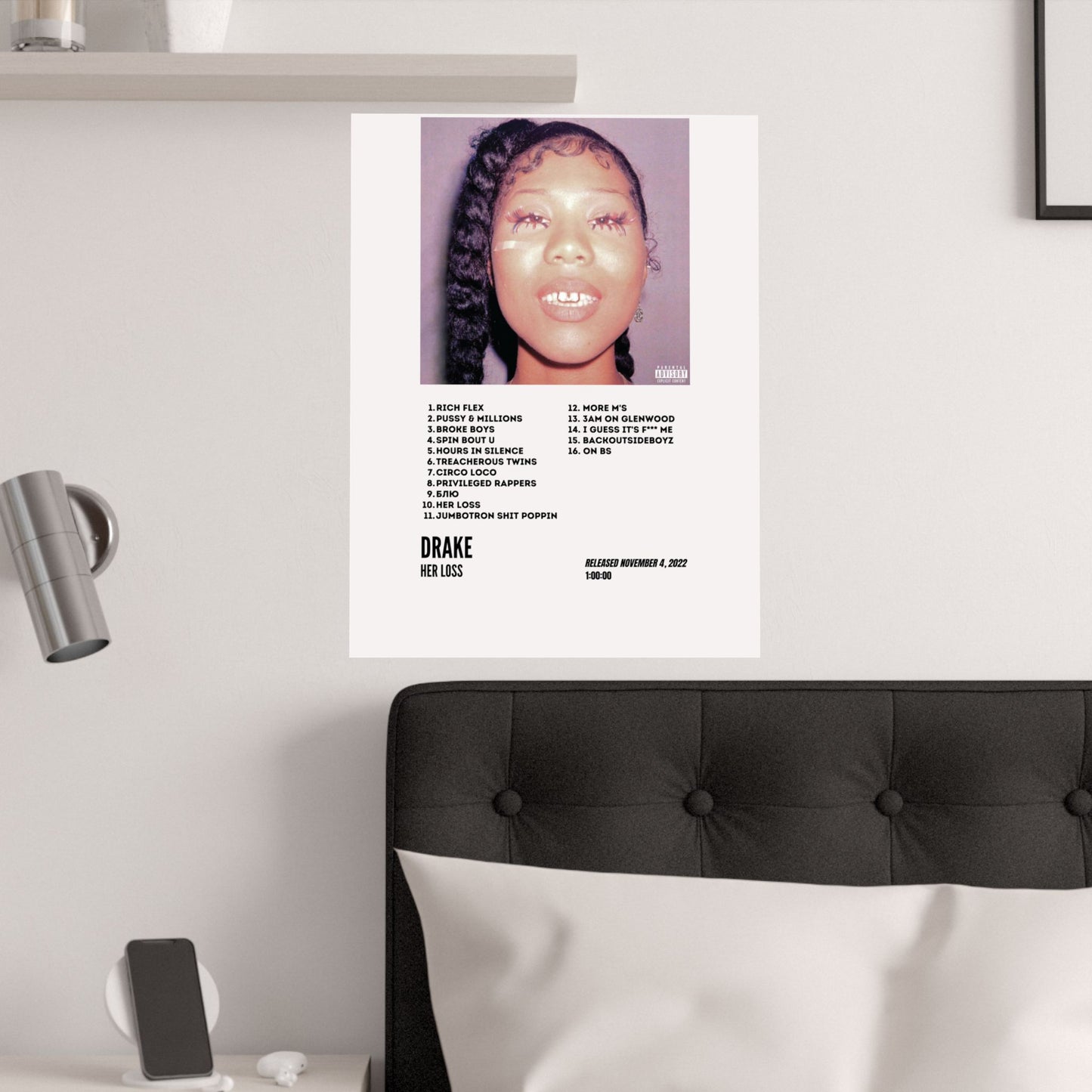 Drake Satin Posters - Her Loss Album