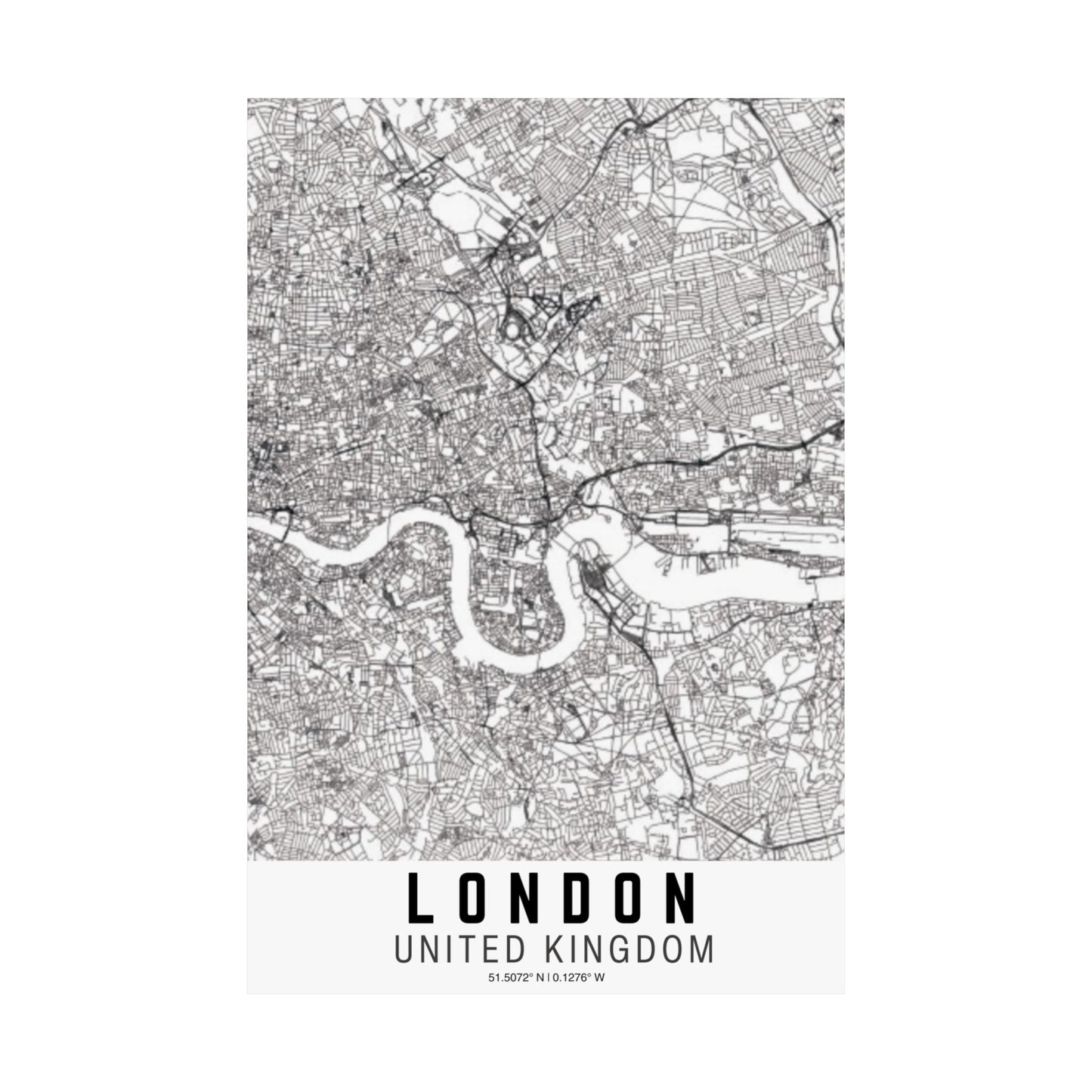 London - United Kingdom Map Satin Poster