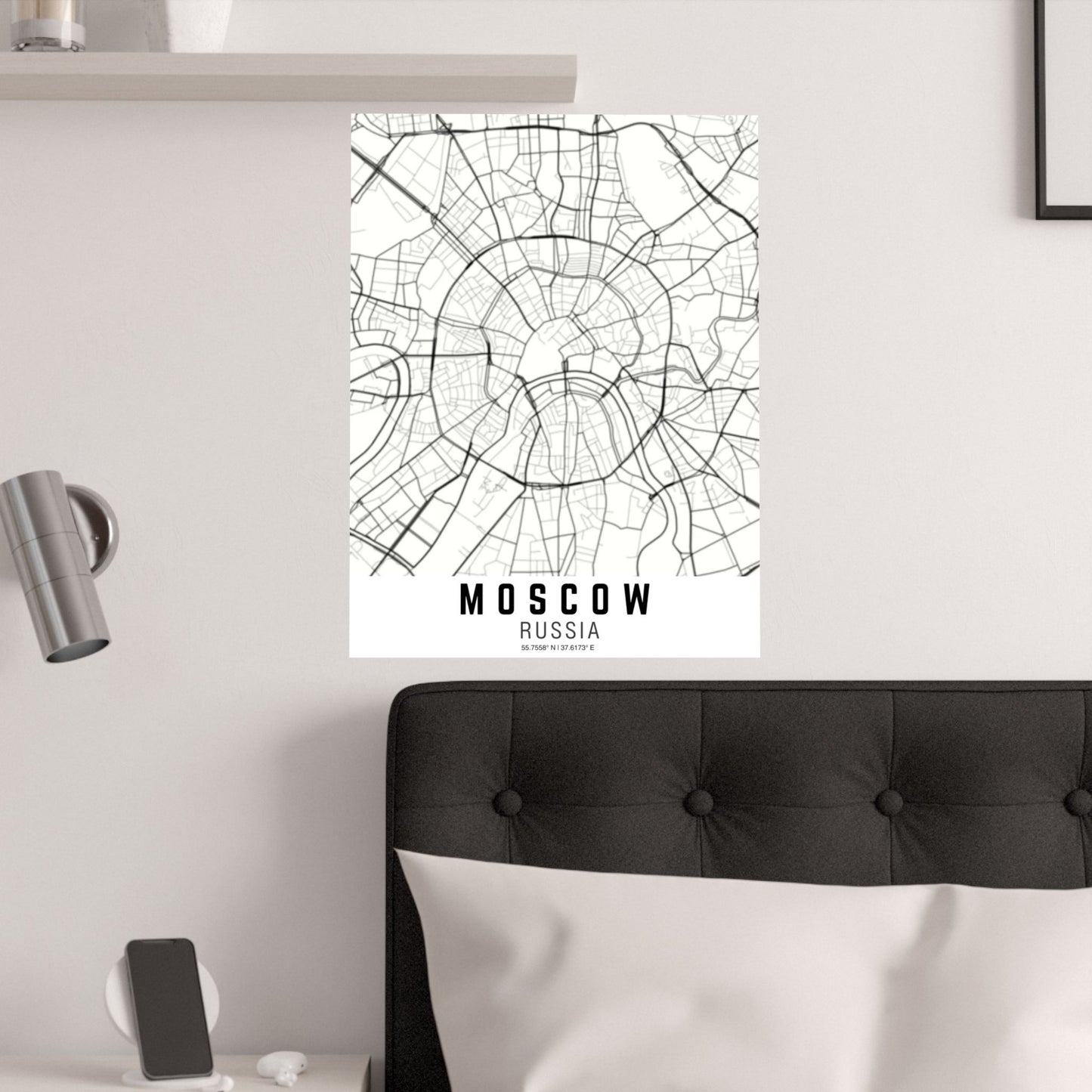 Moscow - Russia Map Satin Poster