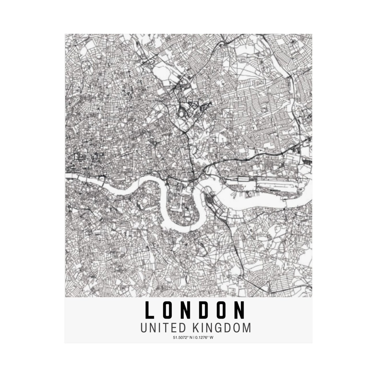 London - United Kingdom Map Satin Poster