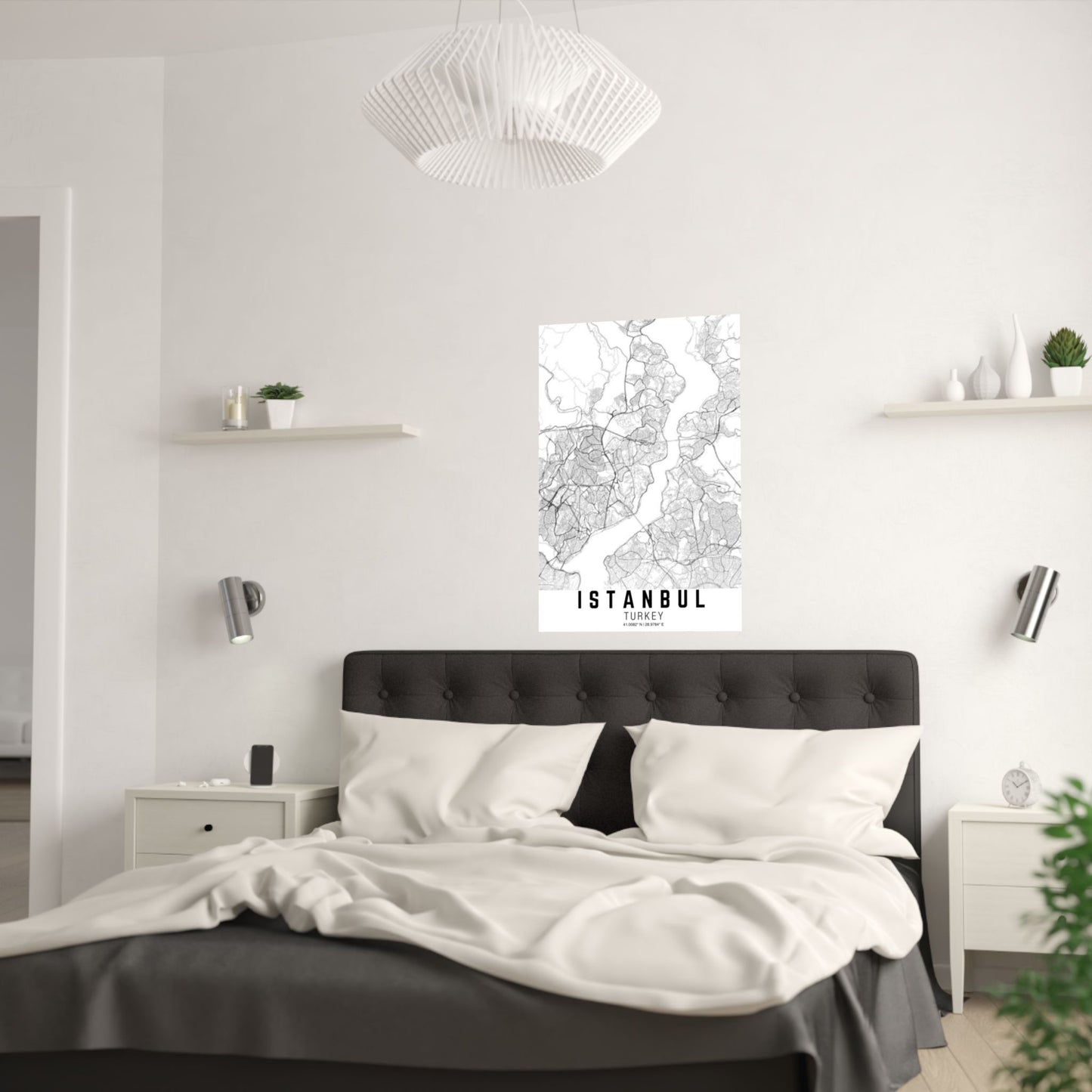Istanbul - Turkey Map Satin Poster