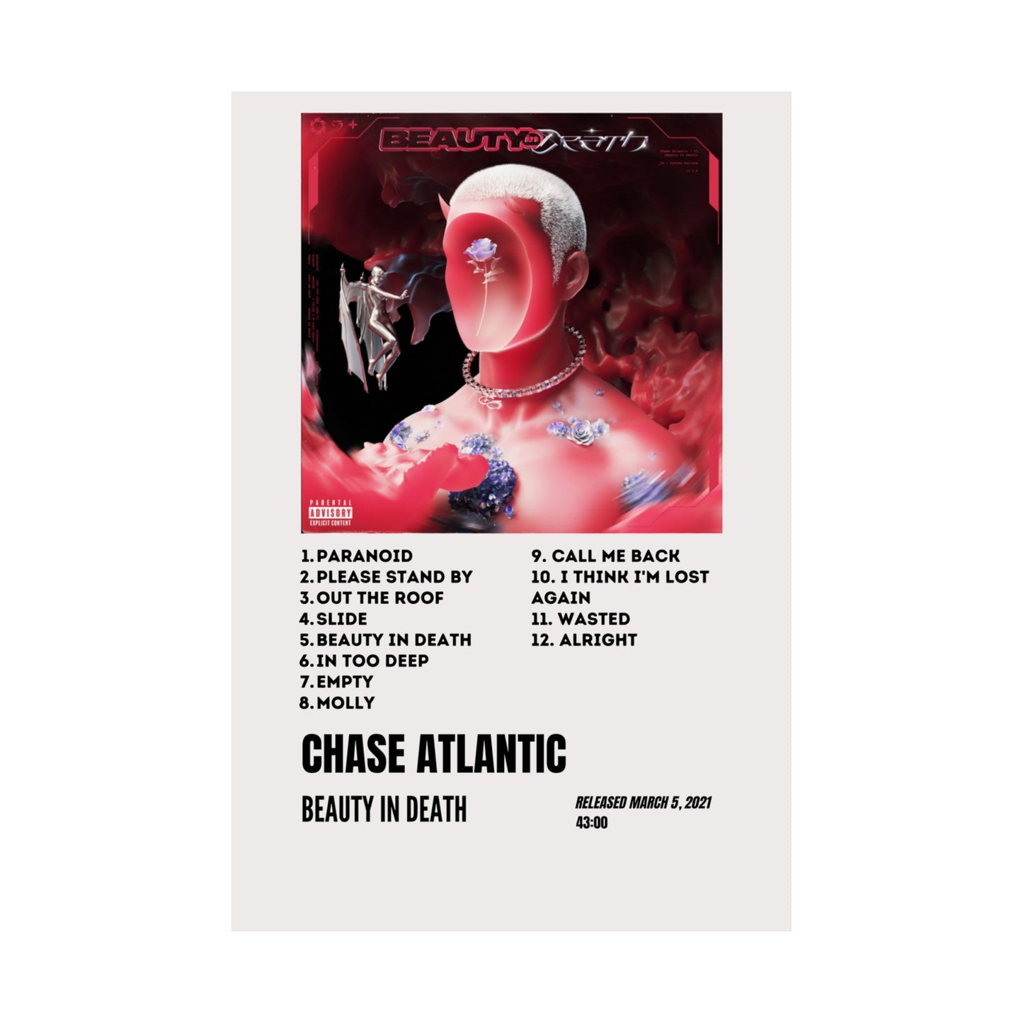 Chase Atlantic Satin Poster - Beauty in Death Album