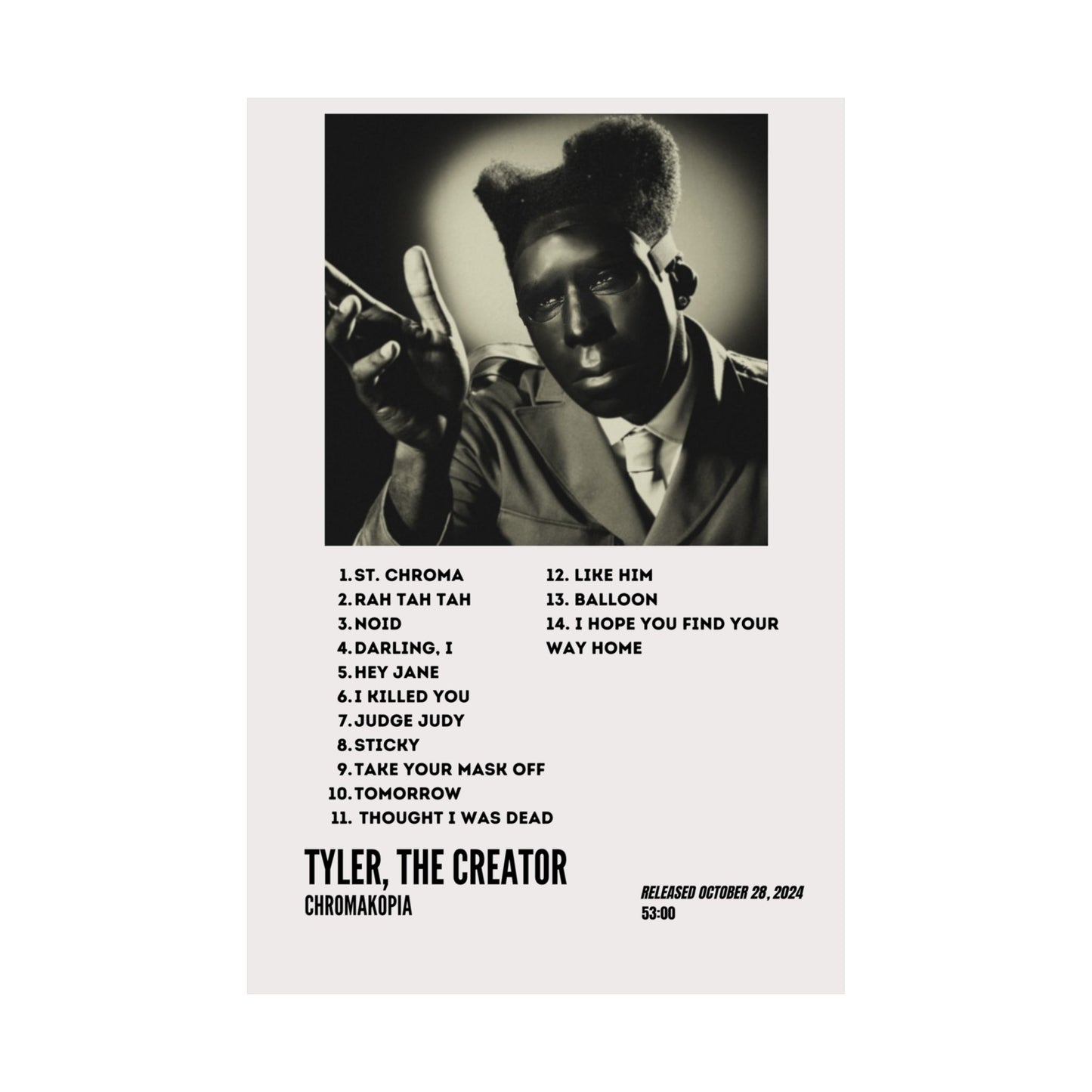 Tyler, The Creator Satin Poster - Chromakopia Album