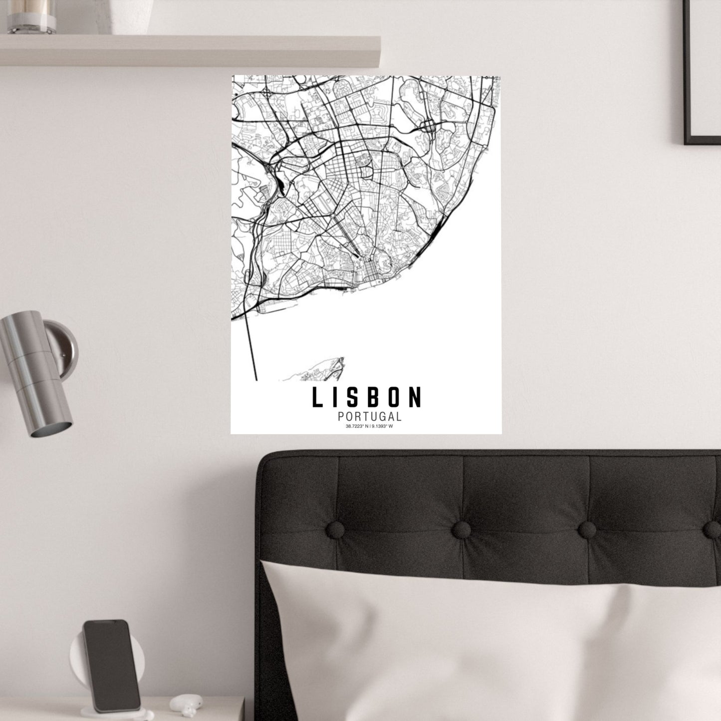 Lisbon - Portugal Map Satin Poster