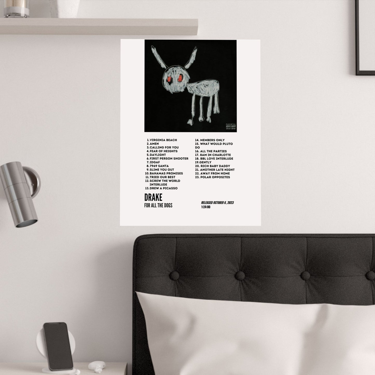 Drake Satin Poster - For All The Dogs Album