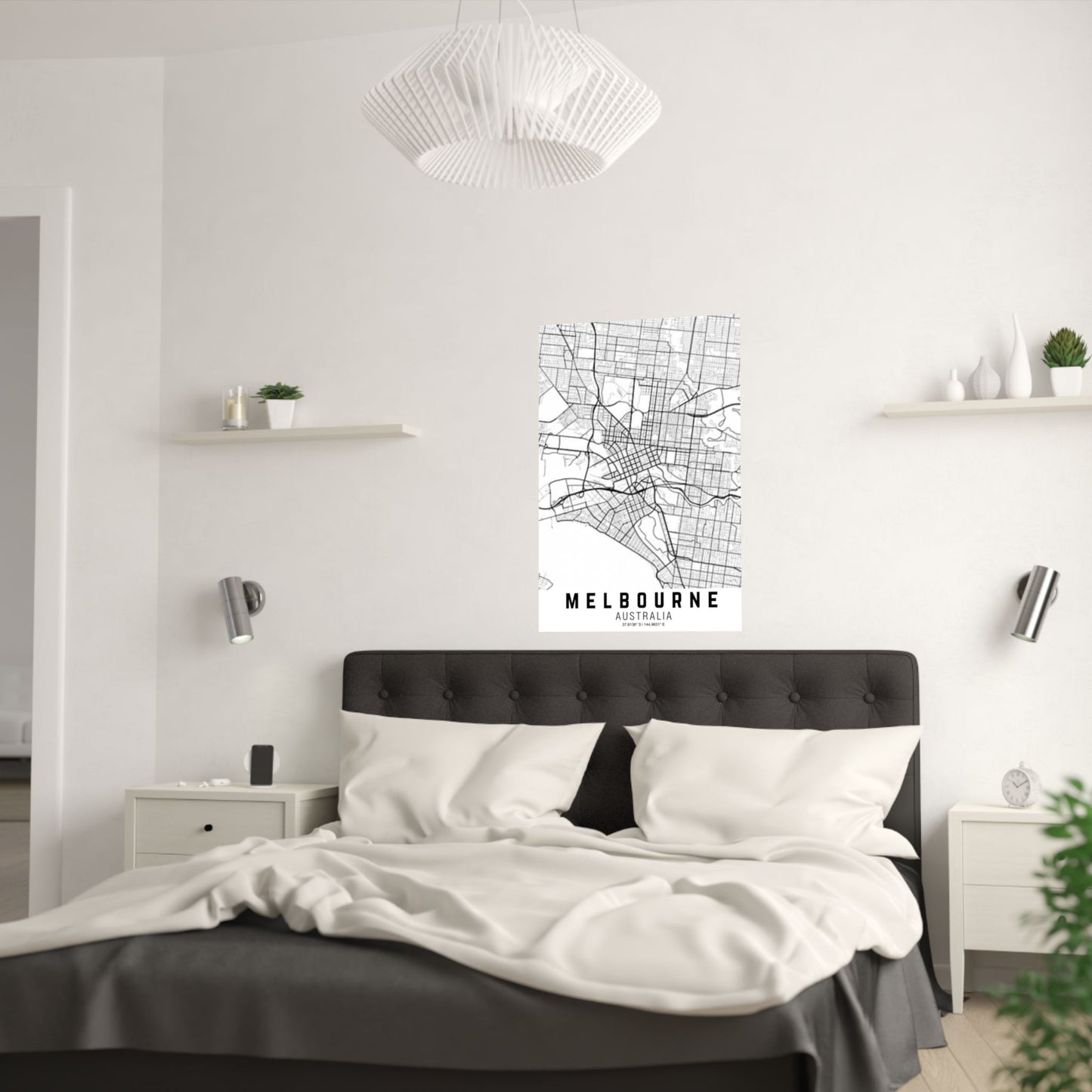 Melbourne - Australia Map Satin Poster