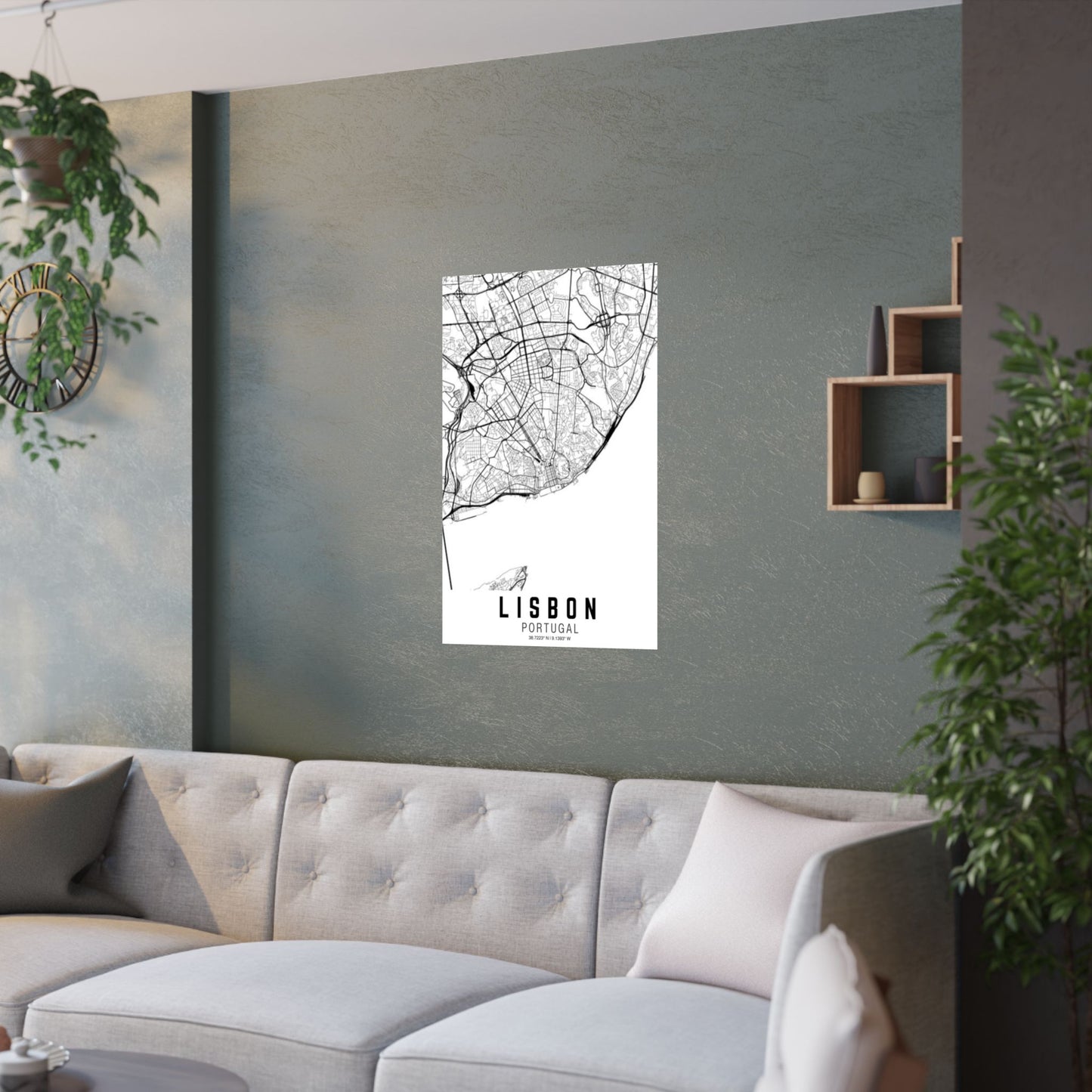 Lisbon - Portugal Map Satin Poster