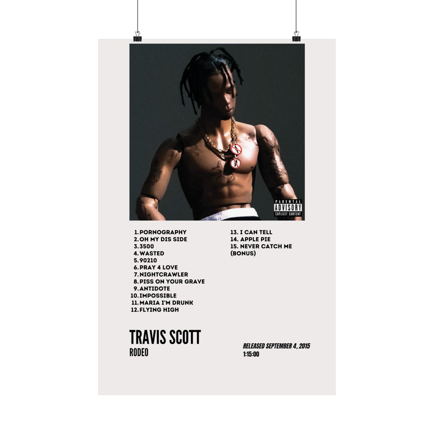 Travis Scott Satin Poster - Rodeo Album