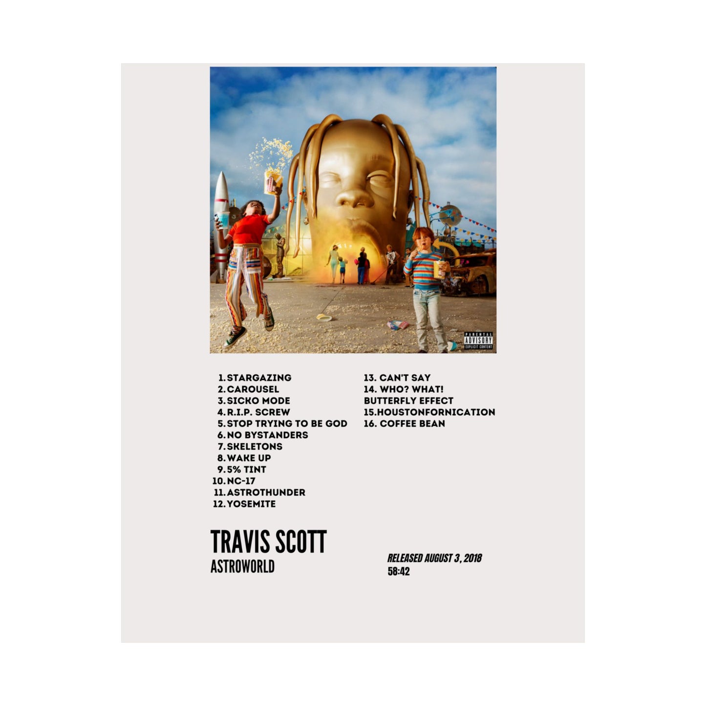 Travis Scott Satin Poster – Astroworld Album