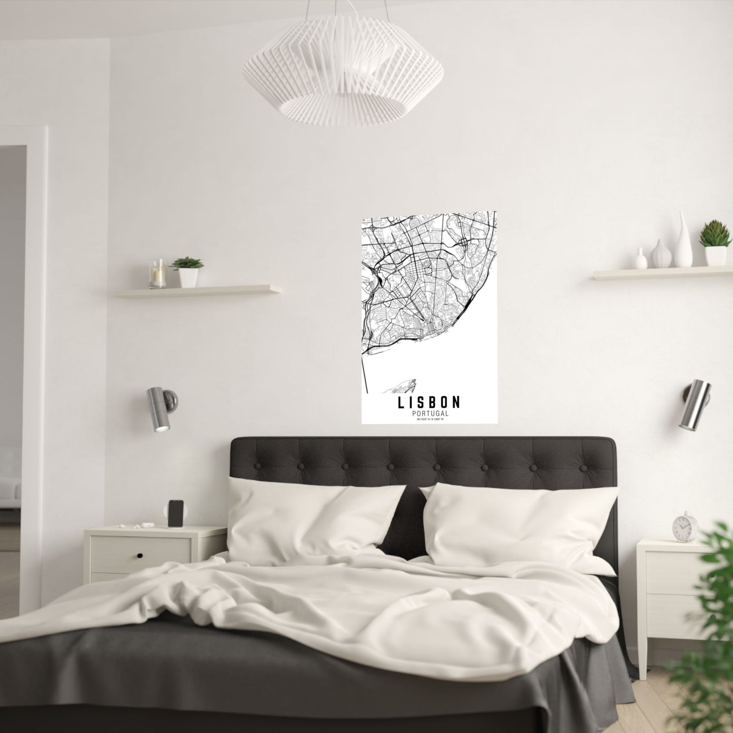 Lisbon - Portugal Map Satin Poster