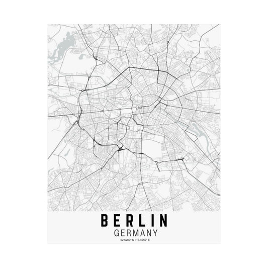 Berlin - Germany Map Satin Poster