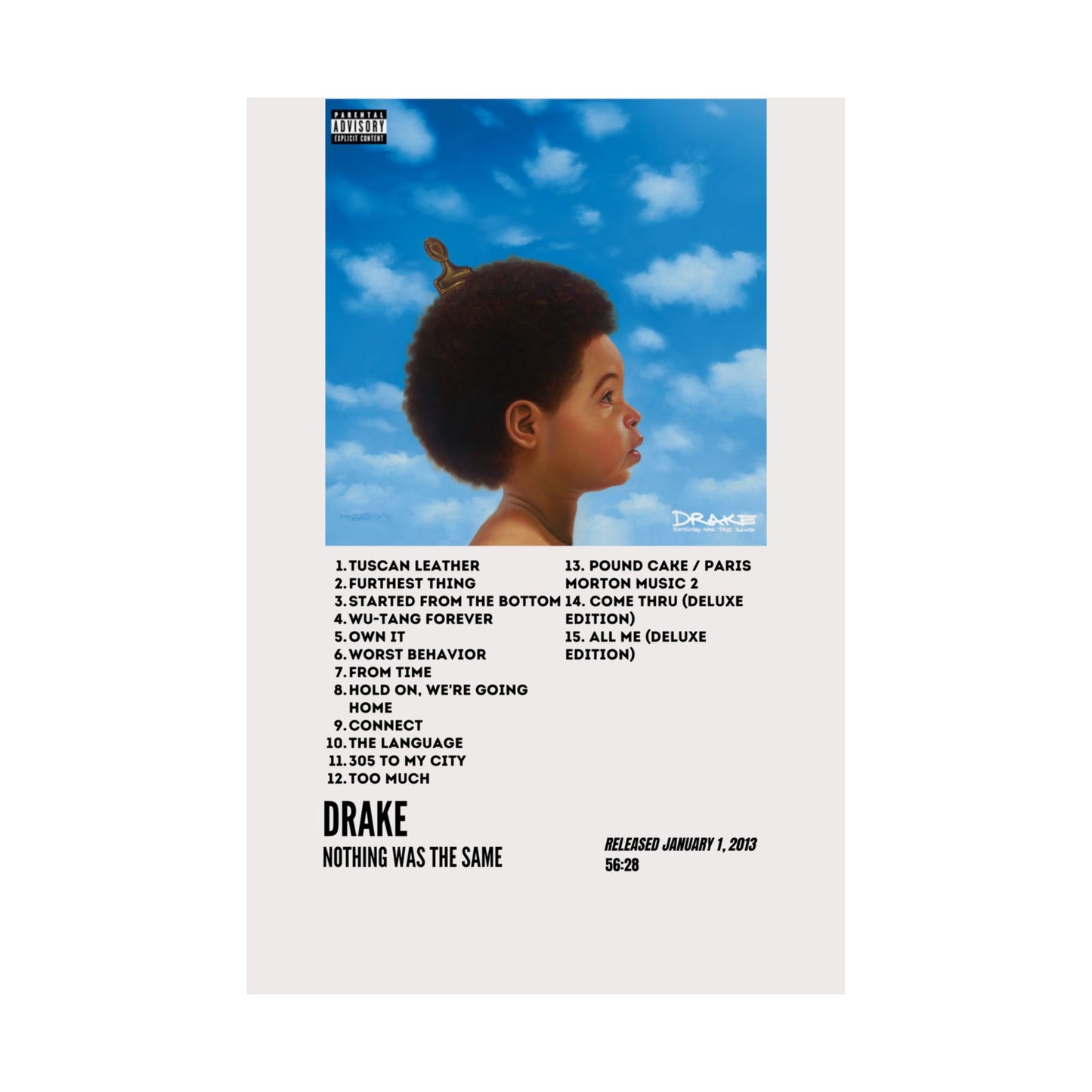 Drake Satin Poster - Nothing Was the Same Album