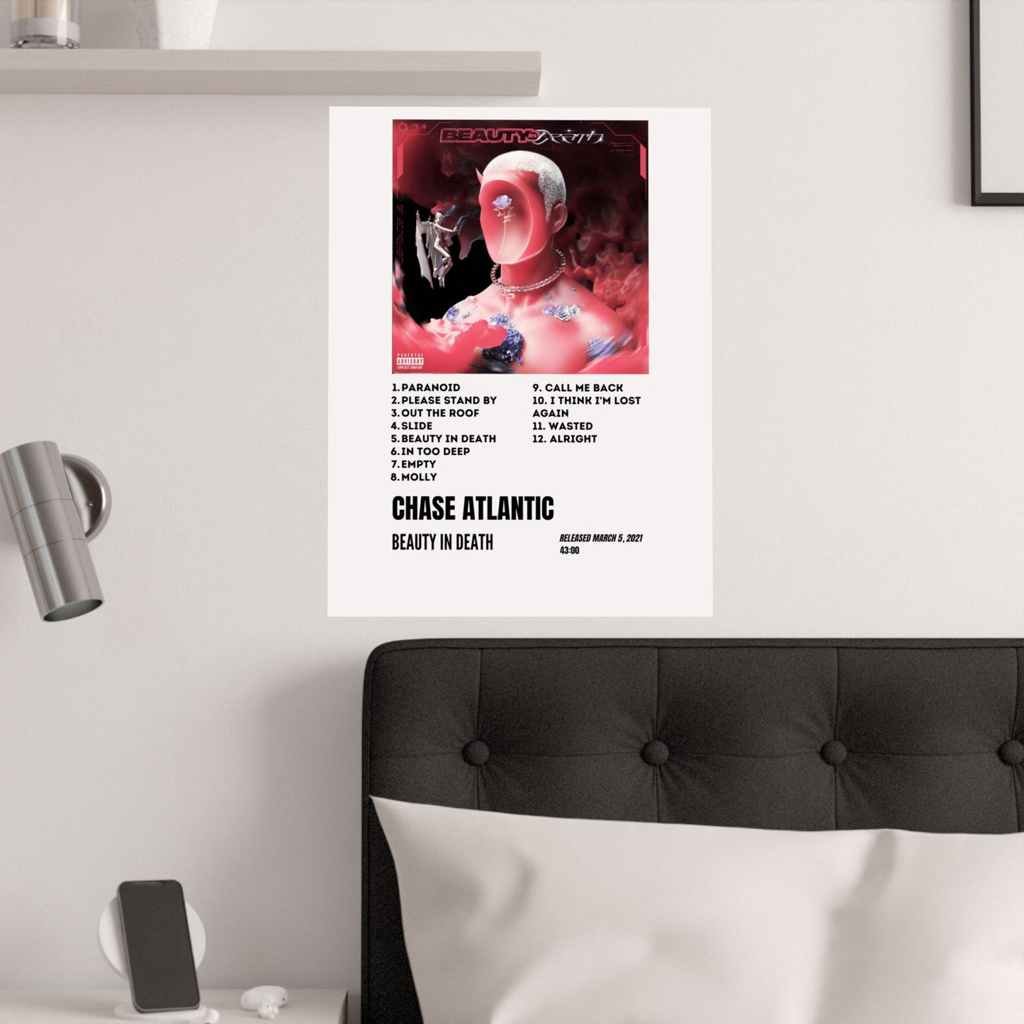 Chase Atlantic Satin Poster - Beauty in Death Album