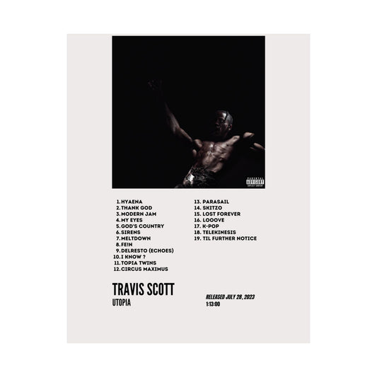 Travis Scott Satin Poster - UTOPIA Album