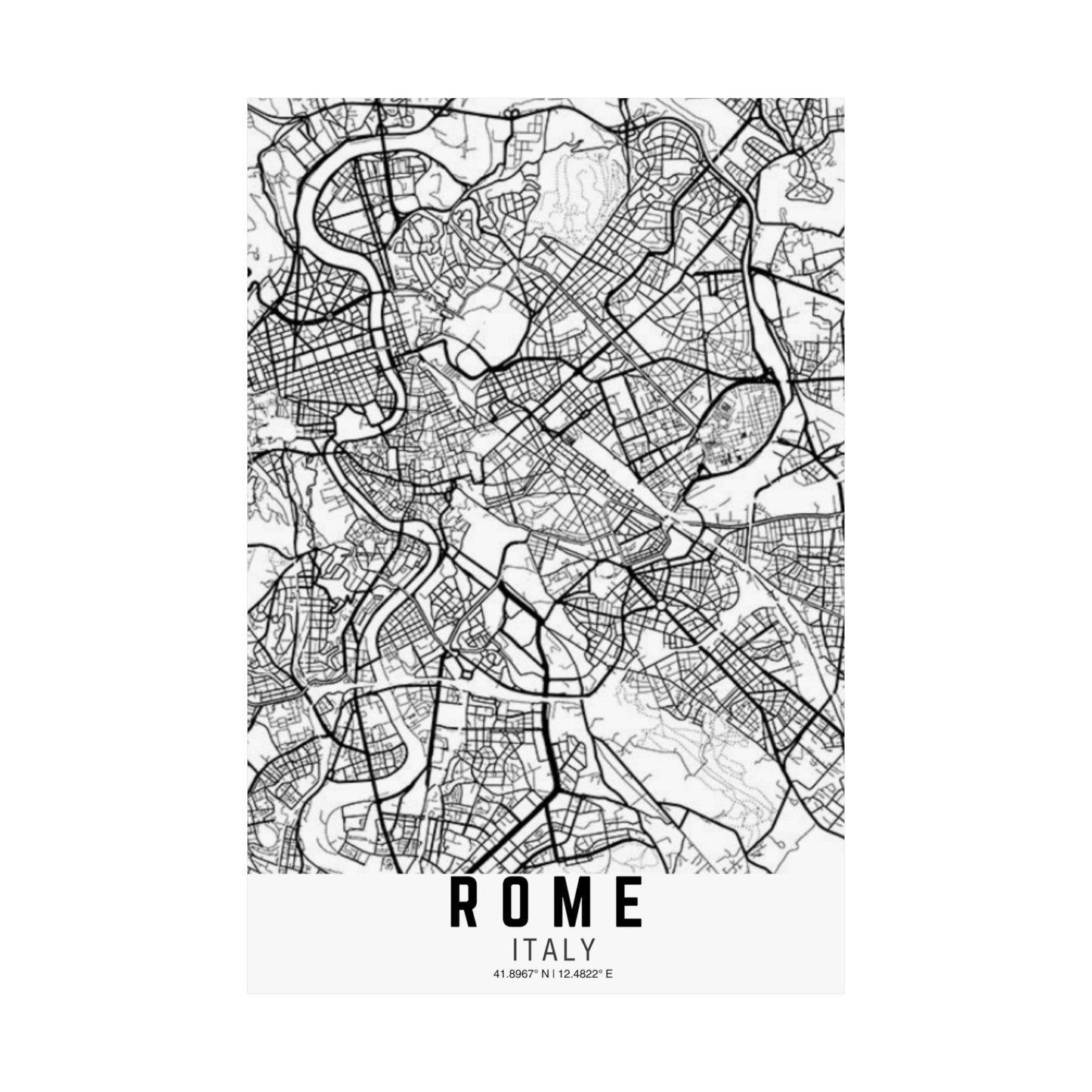 Rome - Italy Map Satin Poster