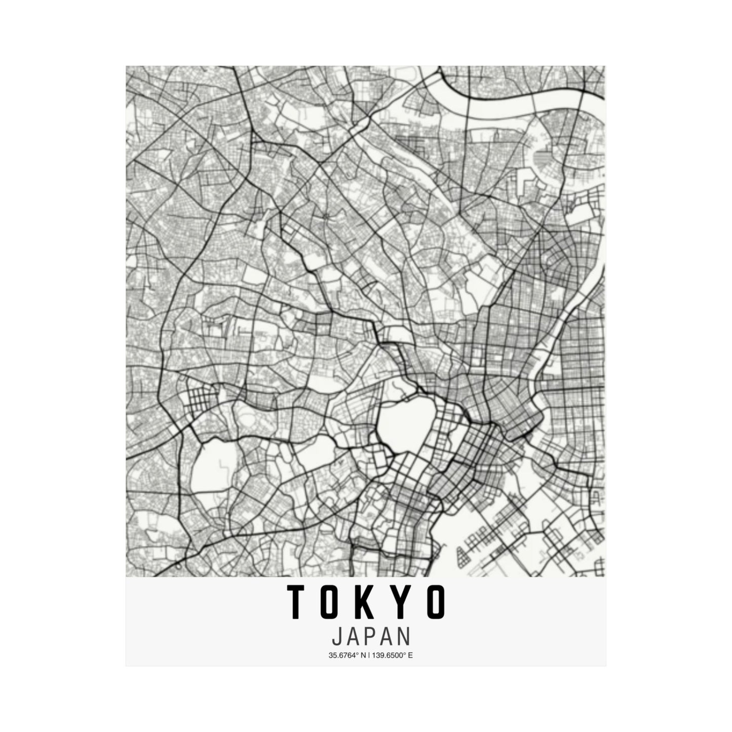 Tokyo - Japan Map Satin Poster